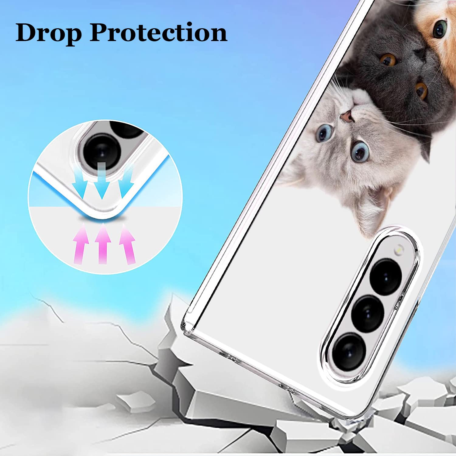 **Samsung Galaxy Z Fold 4 5G Case - Cute Brown Cat Design, Anti-Scratch & Shockproof Hard Protective Cover | Perfect for Work, Travel & Everyday Use**