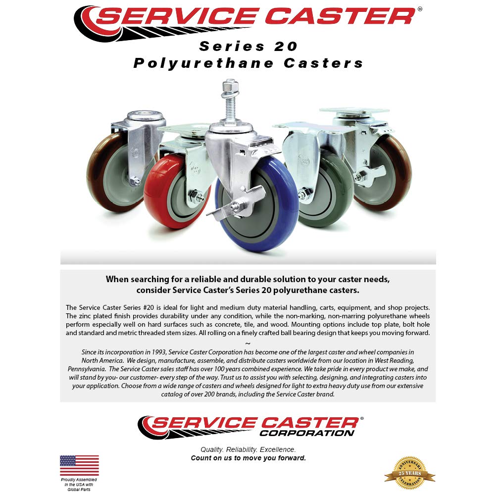 Cambro 60008 60007 41021 Replacement Caster Set - 4-Piece Heavy Duty Utility Cart Wheels for Ultra Pan Carriers, Ice Caddies & Dish Dollies - Commercial Kitchen Equipment Accessories - Perfect for Restaurants, Catering & Food Service