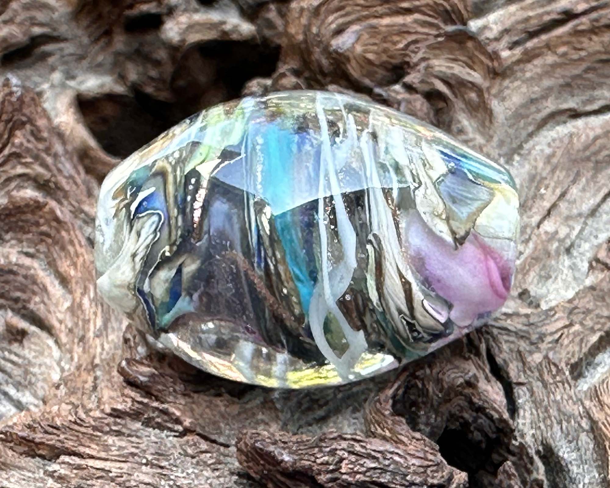 Dreamscape Swirl Lampwork Glass Focal Bead for Jewelry Making - Handmade Artisan Bead for Necklaces, Bracelets & DIY Crafts