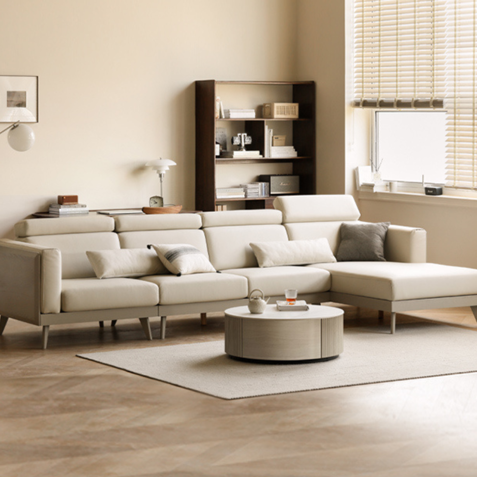 Luxury Oak Solid Wood Modern Fabric Sofa - Elegant Living Room Furniture for Home & Office Comfort