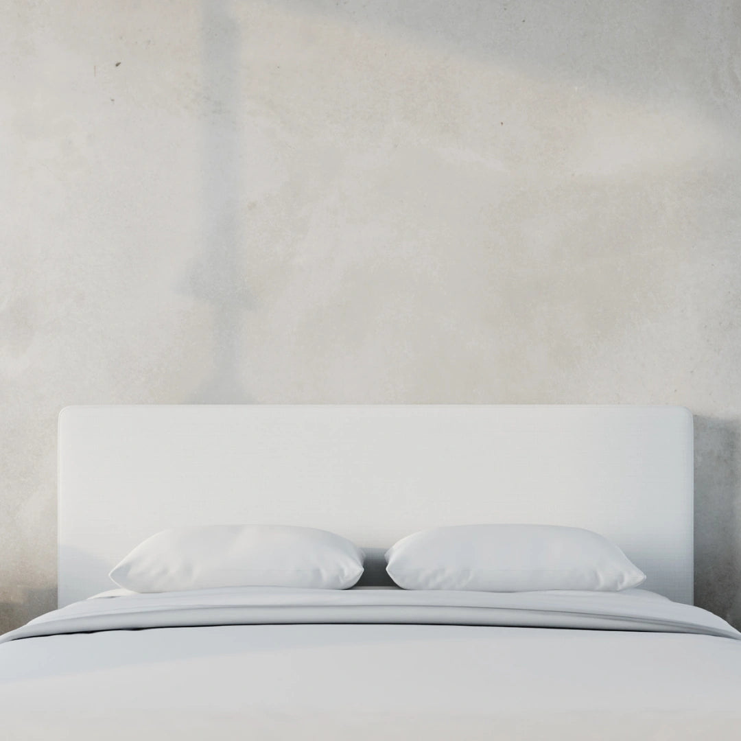 Classic White Upholstered Headboard - Queen Size Bed Frame Headboard for Bedroom Decor & Home Styling | Perfect for Master Bedroom, Guest Room & Dorm