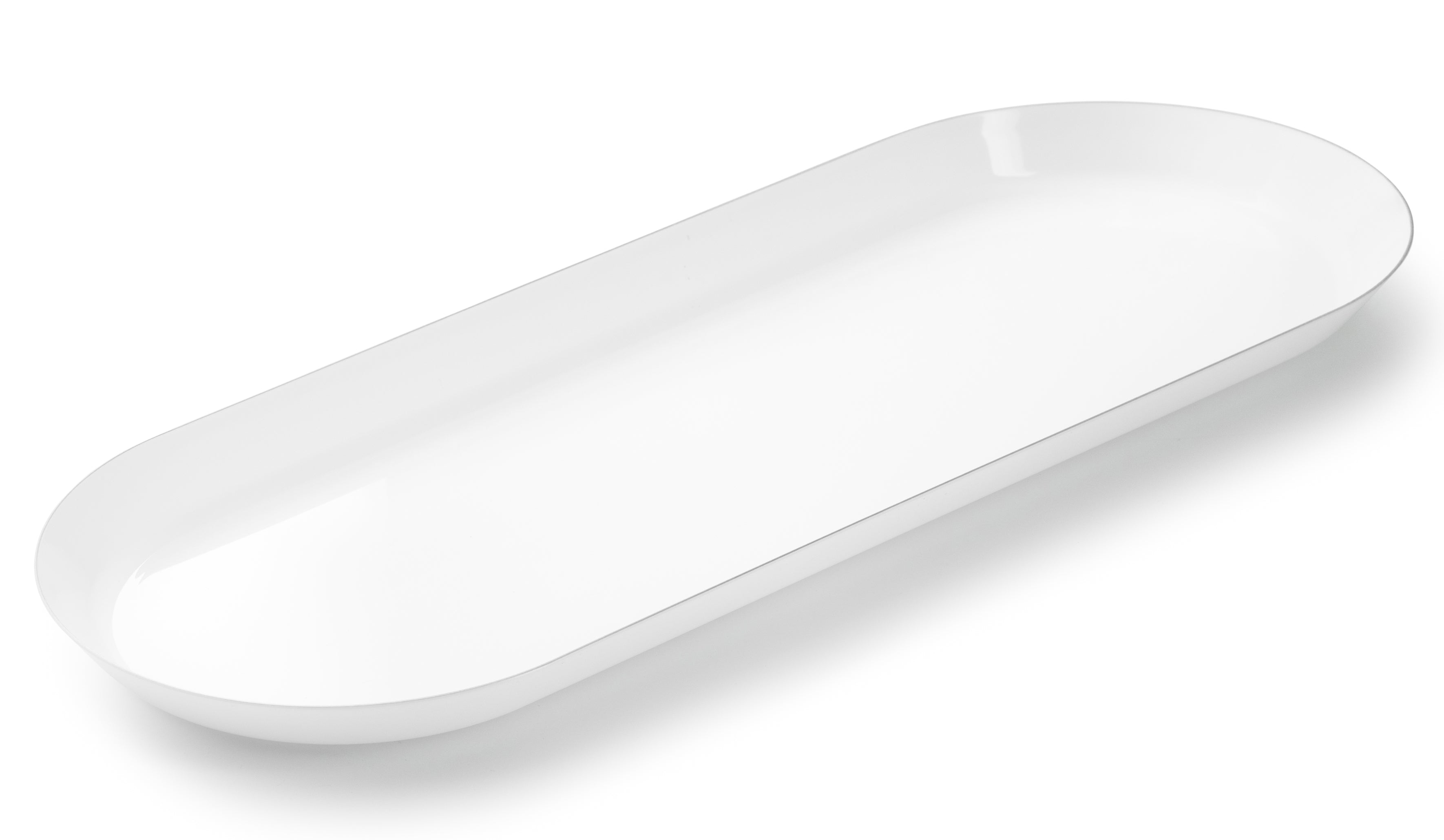 Classic White and Silver Rim Oval Serving Dish Set of 2 - Elegant Appetizer Platter for Parties, Weddings, and Holiday Entertaining
