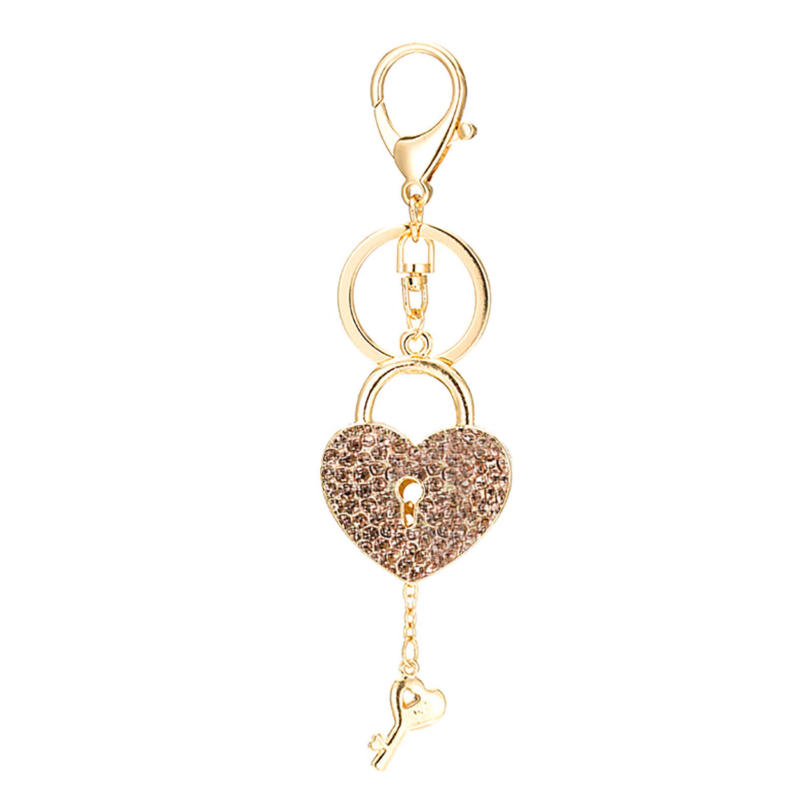 1 PCS Heart Shape Keychain Pendant - Creative Love Keychain with Exquisite Heart-Shaped Lock - 65.1 Inches (Peach Color) - Perfect Gift for Valentine's Day, Anniversary, or Romantic Surprises