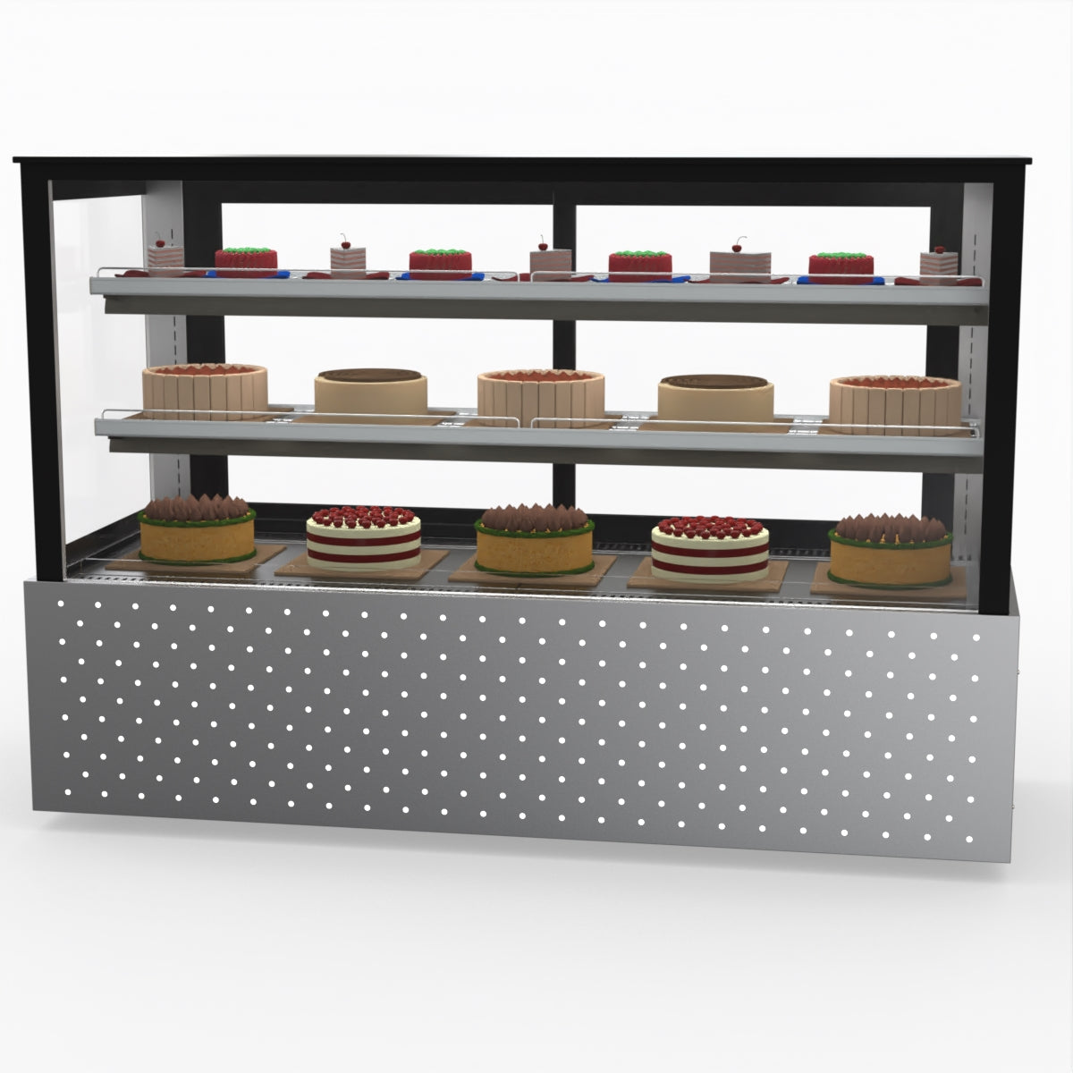 Bonvue SG180FA Commercial Refrigerated Display Case - Dual Glass Door Merchandiser for Deli, Bakery & Grocery - Perfect for Supermarkets, Convenience Stores & Cafes