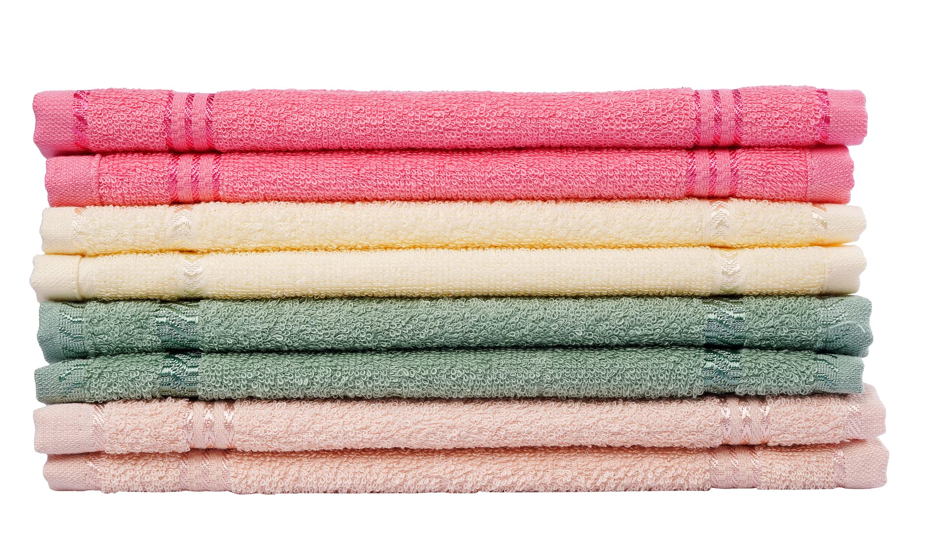 GRGRASP Thread That Bind Relations 100% Cotton Face Towel Set of 12 Pcs, 300 GSM, 27x27 cm, Multi-Color, Perfect for Gym, Travel, and Spa