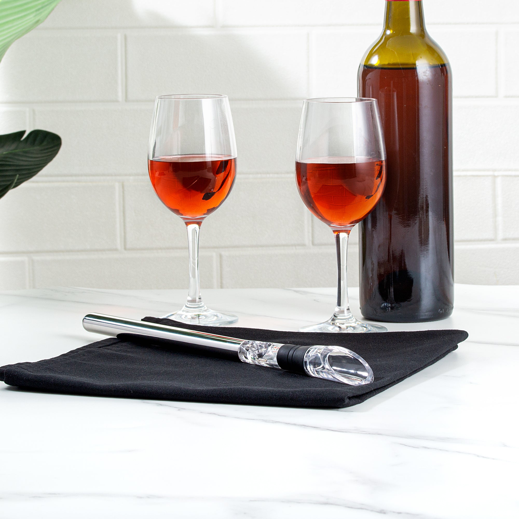 Premium Stainless Steel Wine Chiller Stick with Aerator and Pourer - 12.75