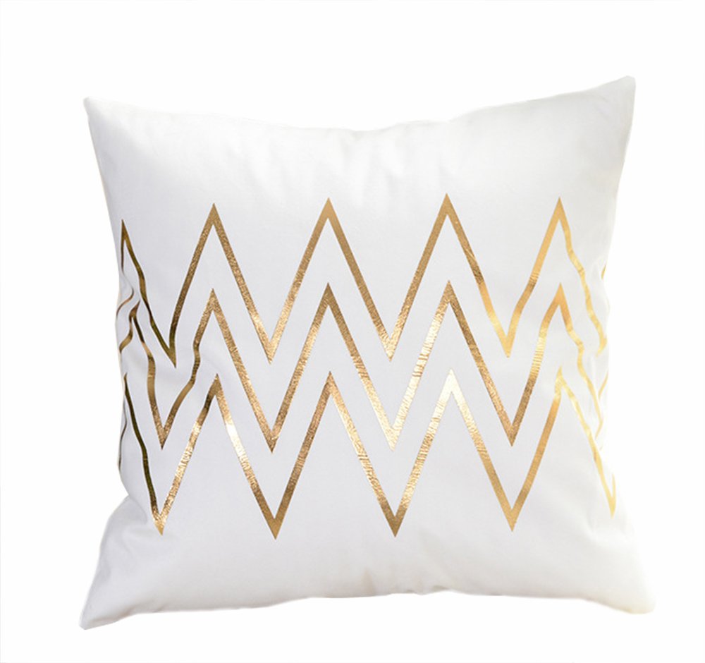 Luxury Gold Foil Throw Pillow Cover 18x18 Inch - Decorative Cushion Cover for Sofa, Bed & Home Decor - Elegant Accent Pillow for Living Room, Bedroom & Wedding Decor