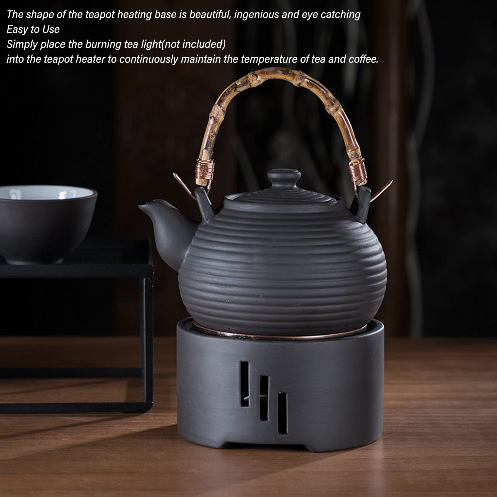 10 Inch Teapot Warmer with Tea Light Candle Holder - Electric Tea Stove for Heating Coffee, Milk & Tea - Perfect for Home, Office & Tea Parties