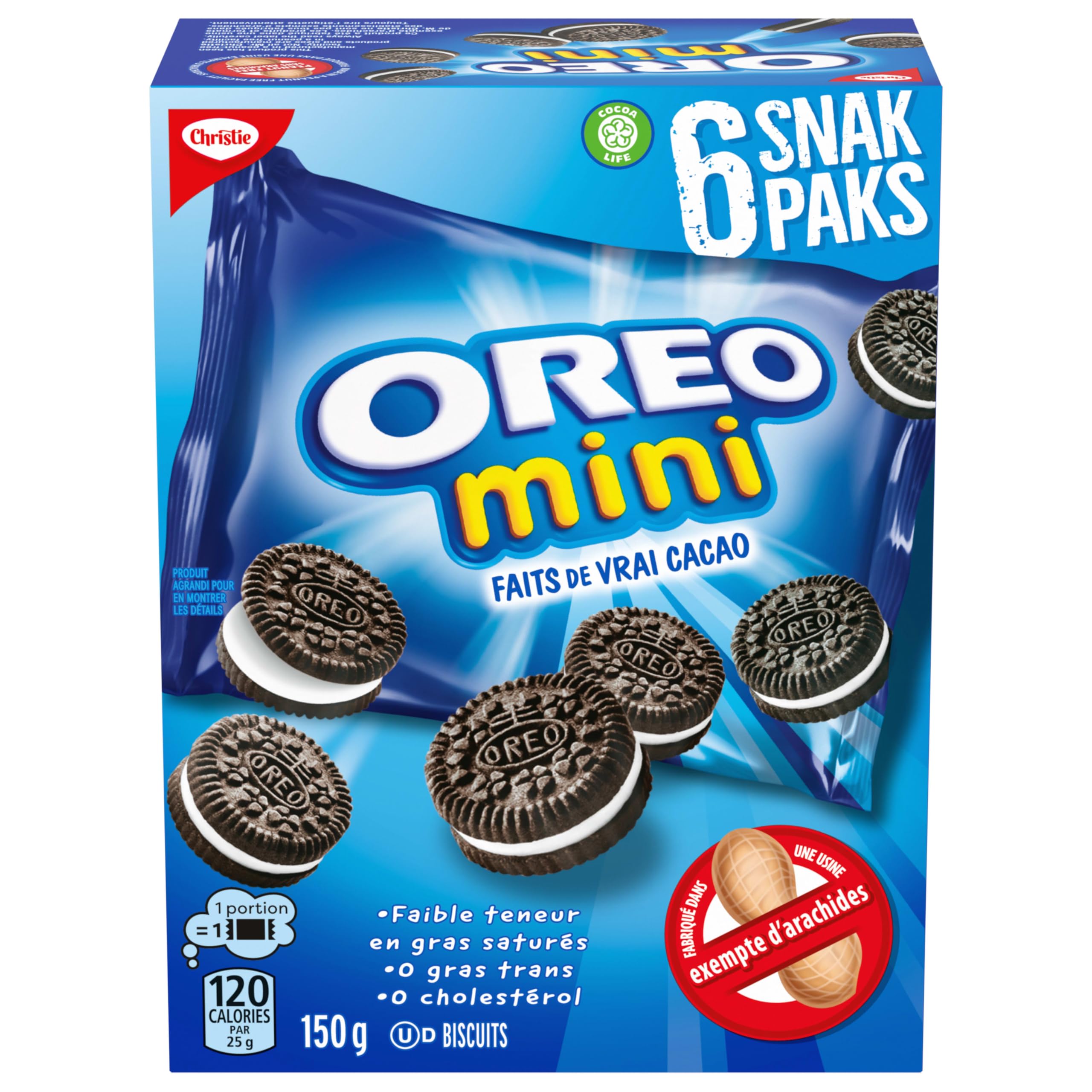 OREO Mini Original Chocolate Sandwich Cookies - Peanut-Free, Individually Wrapped Snack Packs (150g) - Perfect for School Lunches, Office Snacks & On-the-Go Treats