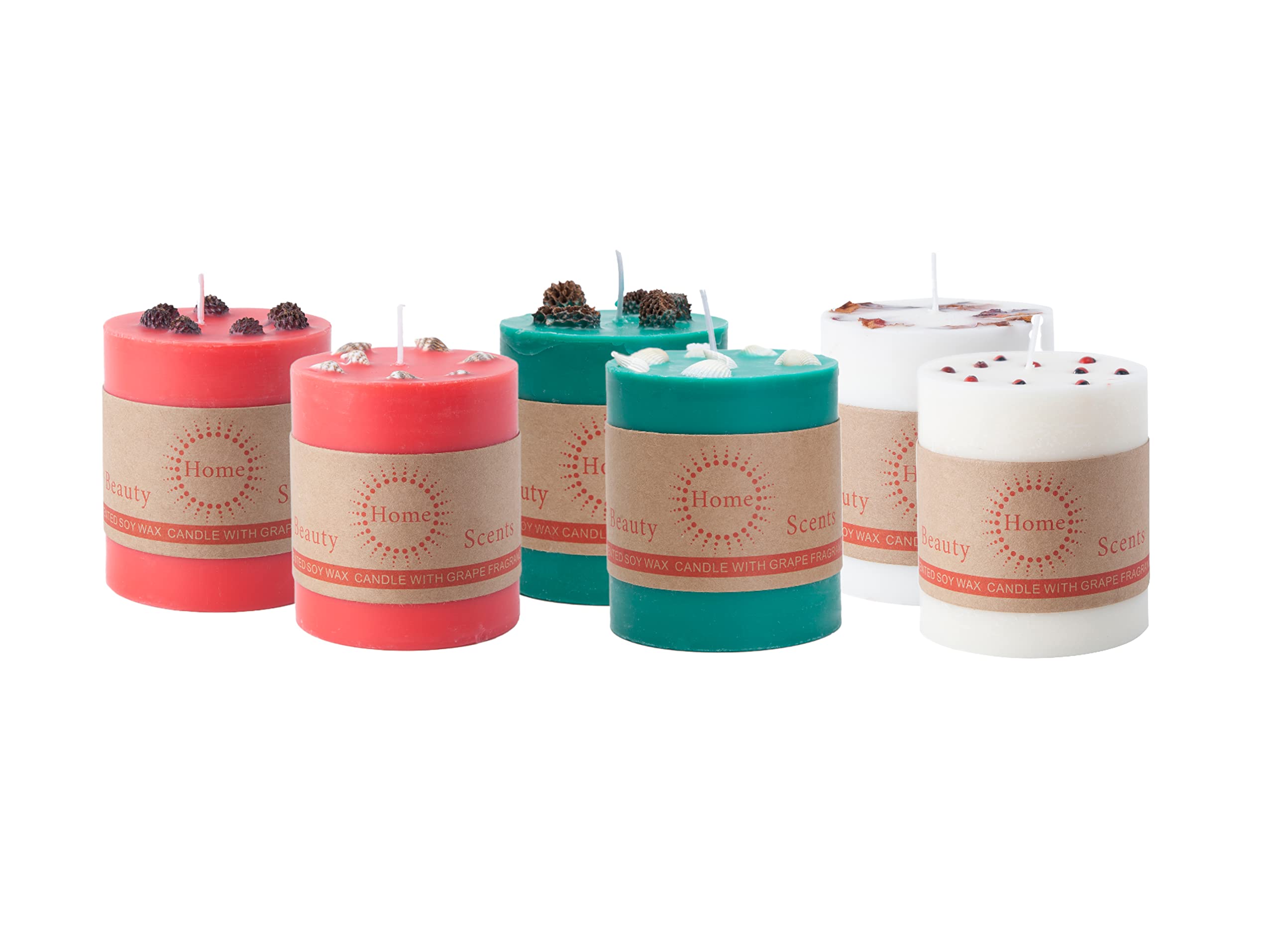 Christmas Tree Candle Mitten Candle Set - 6 Pack Holiday Scented Candles for Christmas Party Decorations, Home Decor & Festive Gifts (Ideal for Holiday Gatherings, Cozy Winter Nights & Gift Exchanges)