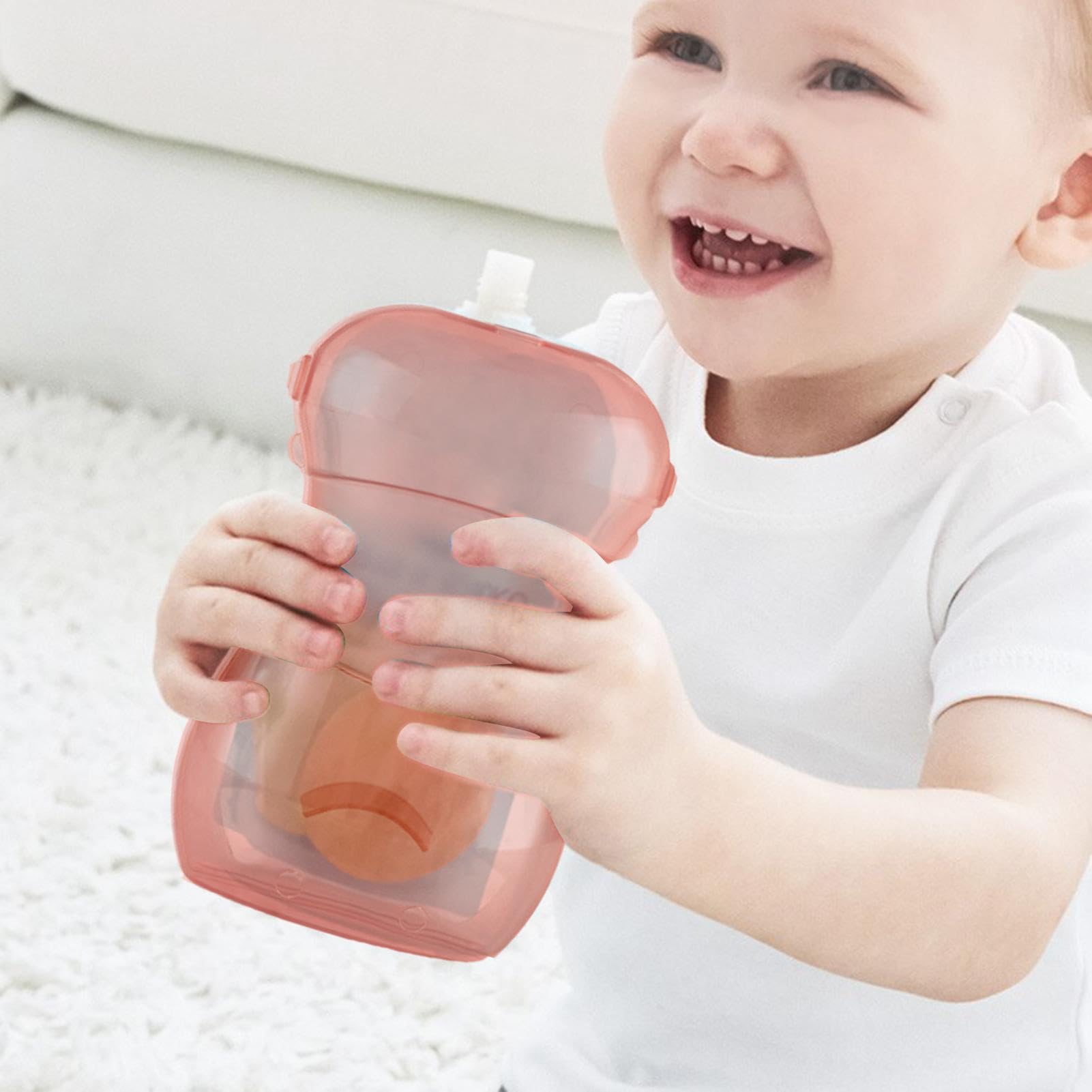 Pokronc Baby Food Containers - Leak-Proof Squeeze Pouch Holder for Baby Food & Fruit Puree | Multipurpose Snack Pouch Organizer for Drinks, Yogurt & On-the-Go Feeding | Perfect for Daycare, Travel & Home Use
