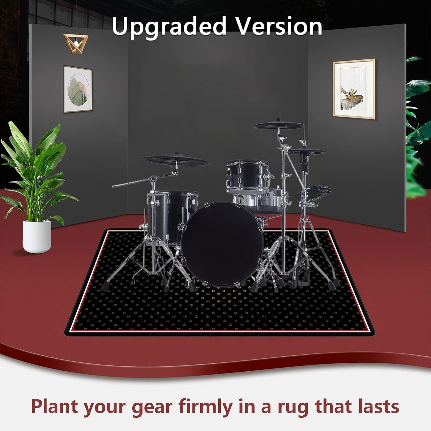 **Soundproof Non-Slip Drum Rug for Electronic & Acoustic Drum Kits - 160x180cm - Perfect for Bass Drum, Snare Drum & Home Studios**    *(Use Case: Ideal for drummers, home studios, and practice spaces to reduce noise and prevent slipping during performances or rehearsals.)*