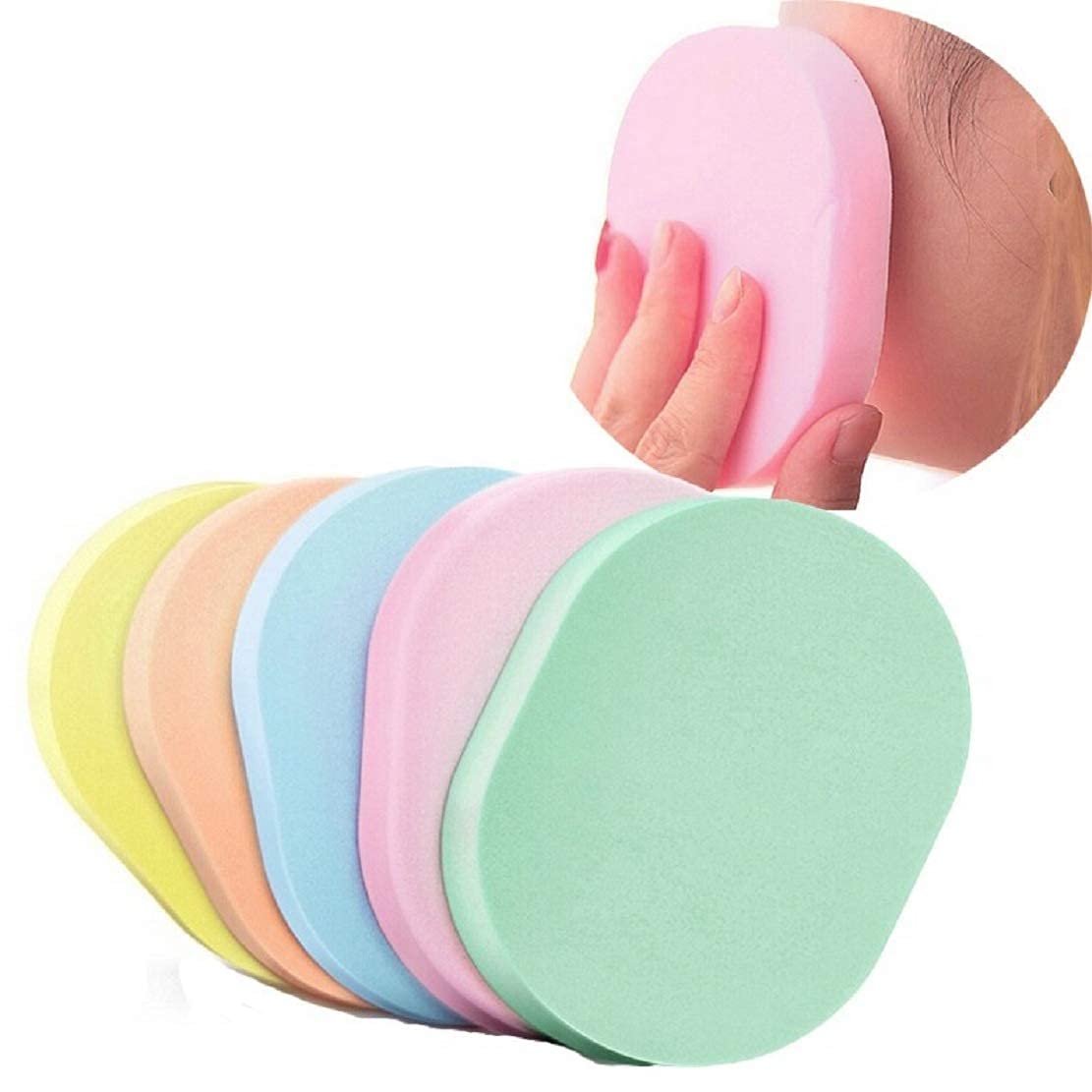 ORBIT HOUSE Soft Facial Cleansing Sponge with Headband - Gentle Makeup Remover Puff, Exfoliating Face Scrubber for Sensitive Skin (4-Pack, Multicolor) - Perfect for Daily Skincare & Travel Beauty Routine