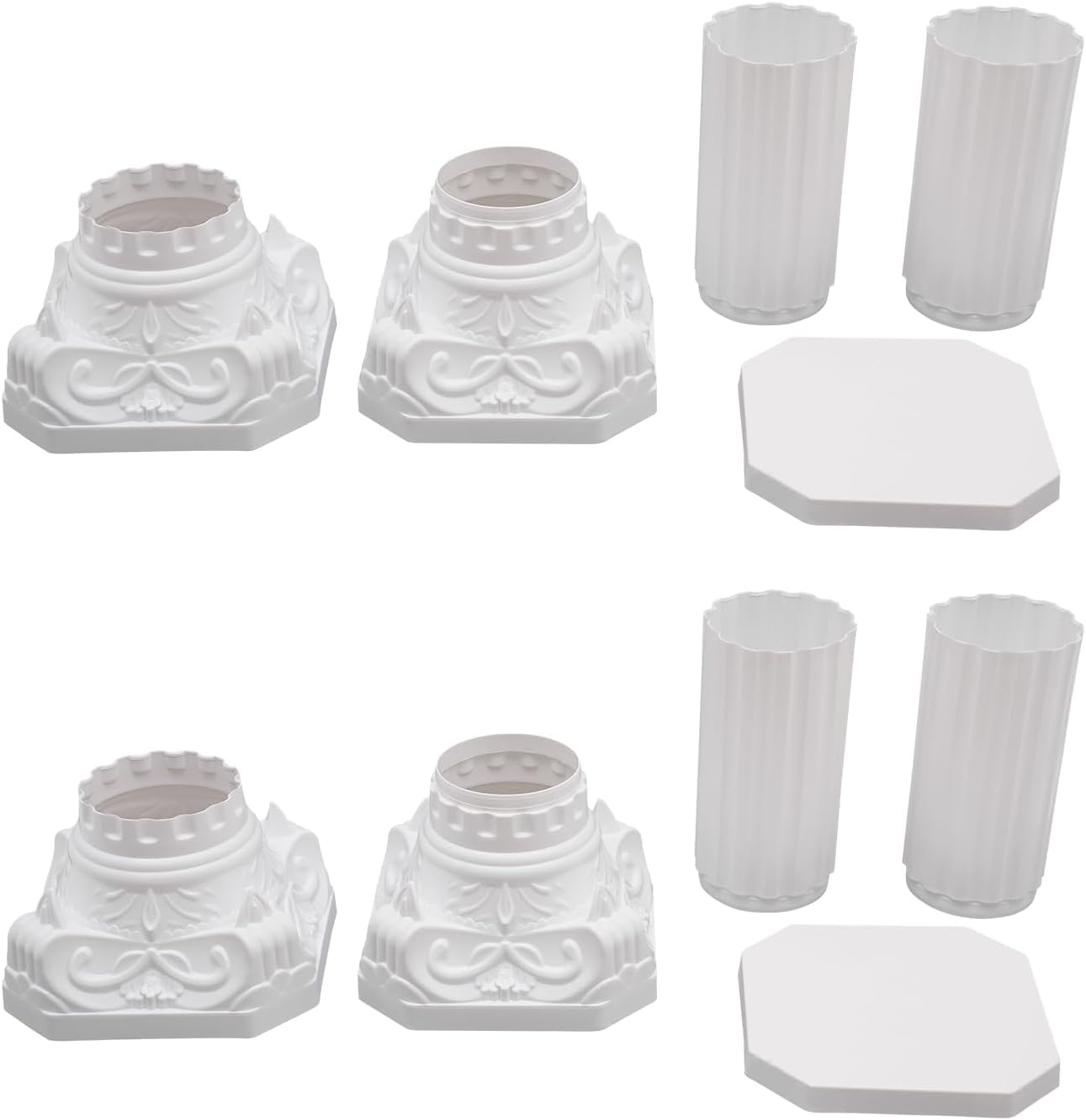 4PCS White Roman Column Set - 10.63x34.65in Hollow Wedding Pillars for Party Decor, Floral Arrangements & Event Centerpieces | Elegant Wedding Arch, Garden Decor & Home Decoration Accents