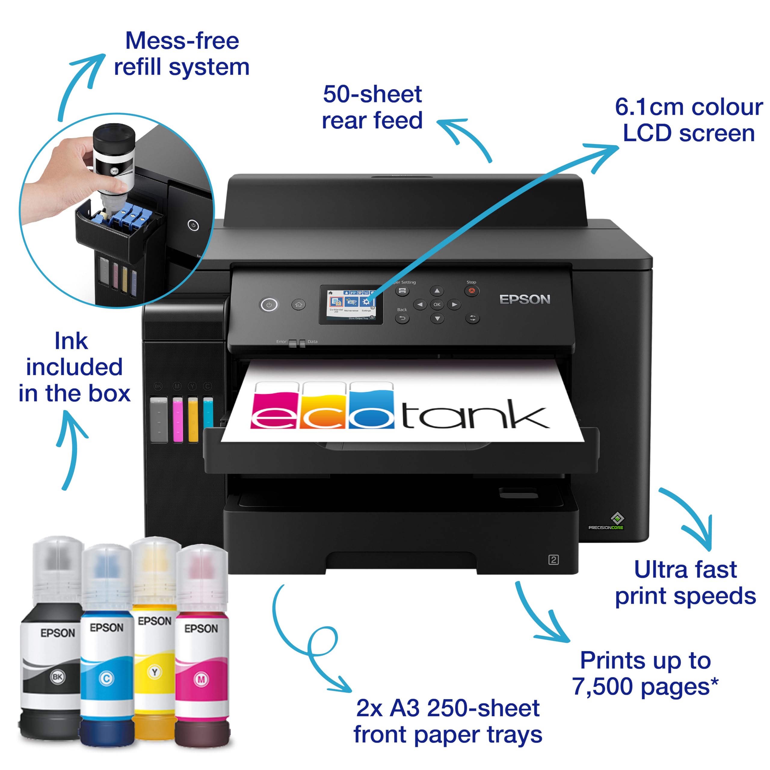 Epson EcoTank ET-16150 A3+ Wireless Ink Tank Printer for Home & Office | High-Quality Printing for Documents, Photos & Large Format Projects
