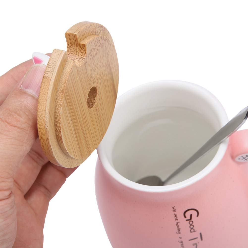 Fdit Lovely Cat Ceramic Mug with Spoon & Lid - Insulated Coffee Tea Milk Cup for Home Office Use - Perfect Christmas Gift for Cat Lovers