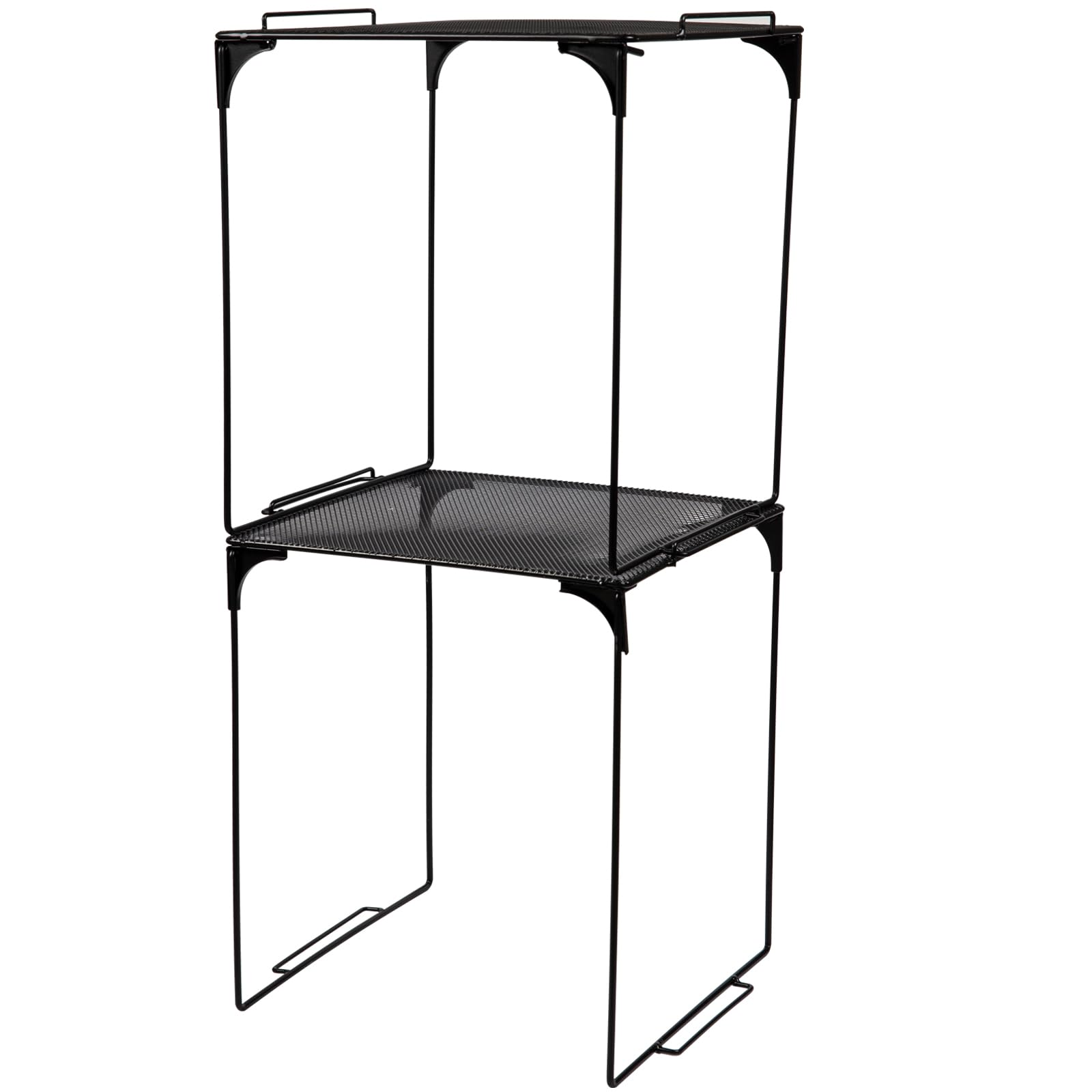 Stackable Locker Shelves for School & Work - 2 Pack Black Tall Locker Organizer Shelf for Locker Decoration & Storage | Perfect for Back to School Essentials, Office Organization & Home Use