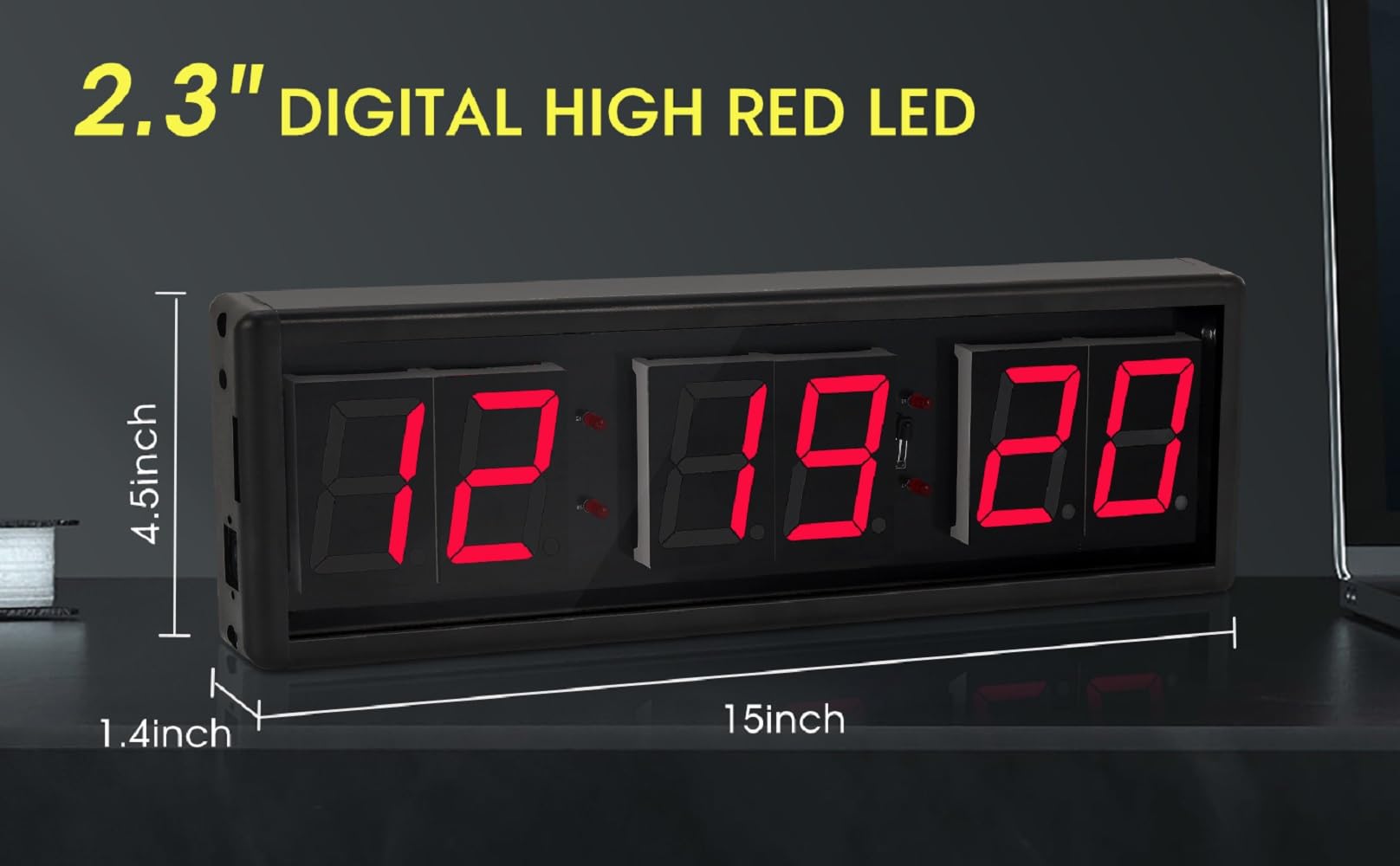2.3 Inch LED Digital Countdown Timer with Start/Stop Button - Gym Interval Stopwatch for Workouts, Cooking, and Classroom Activities