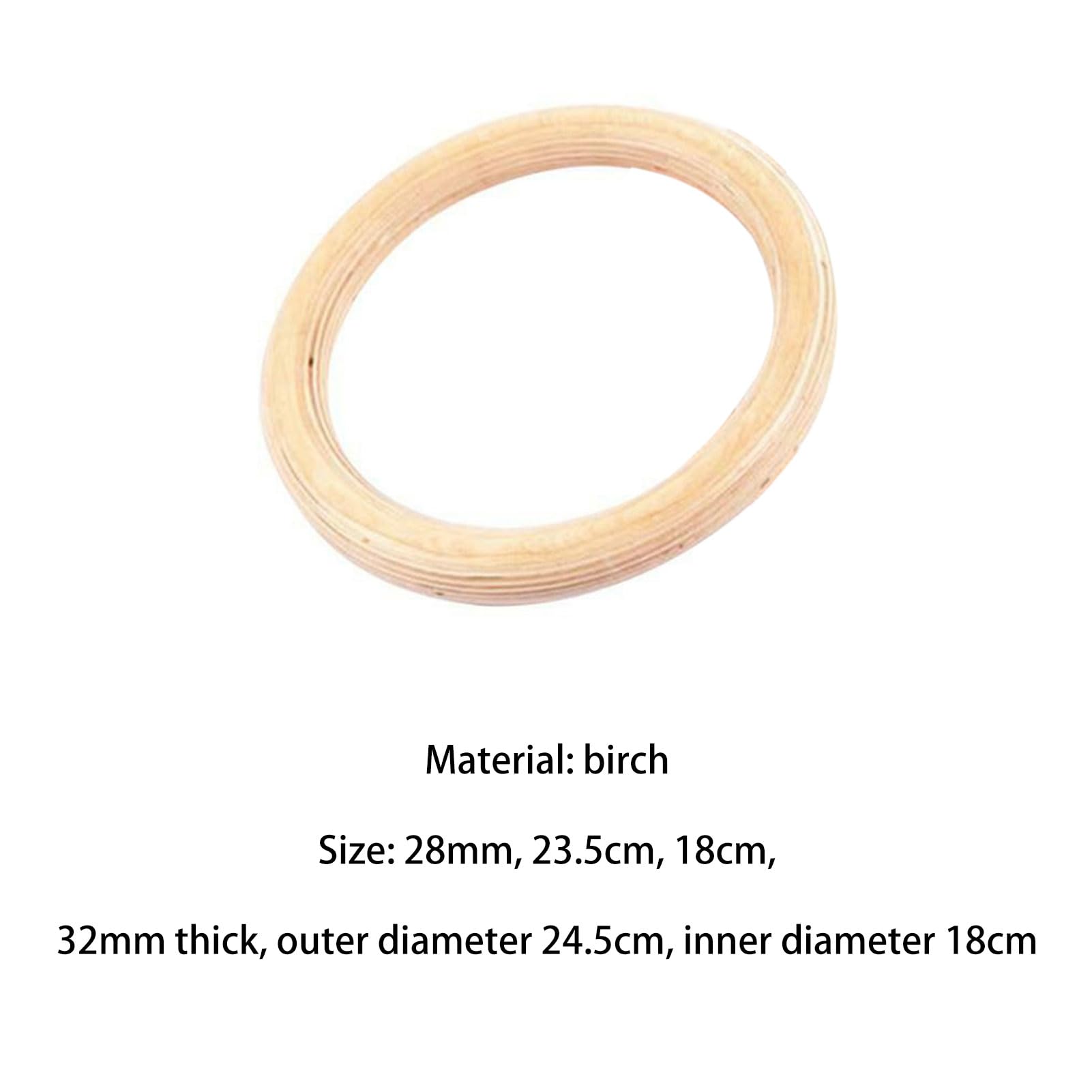 Wooden Gymnastic Rings - Pull Up Trainer for Indoor Workout & Fitness