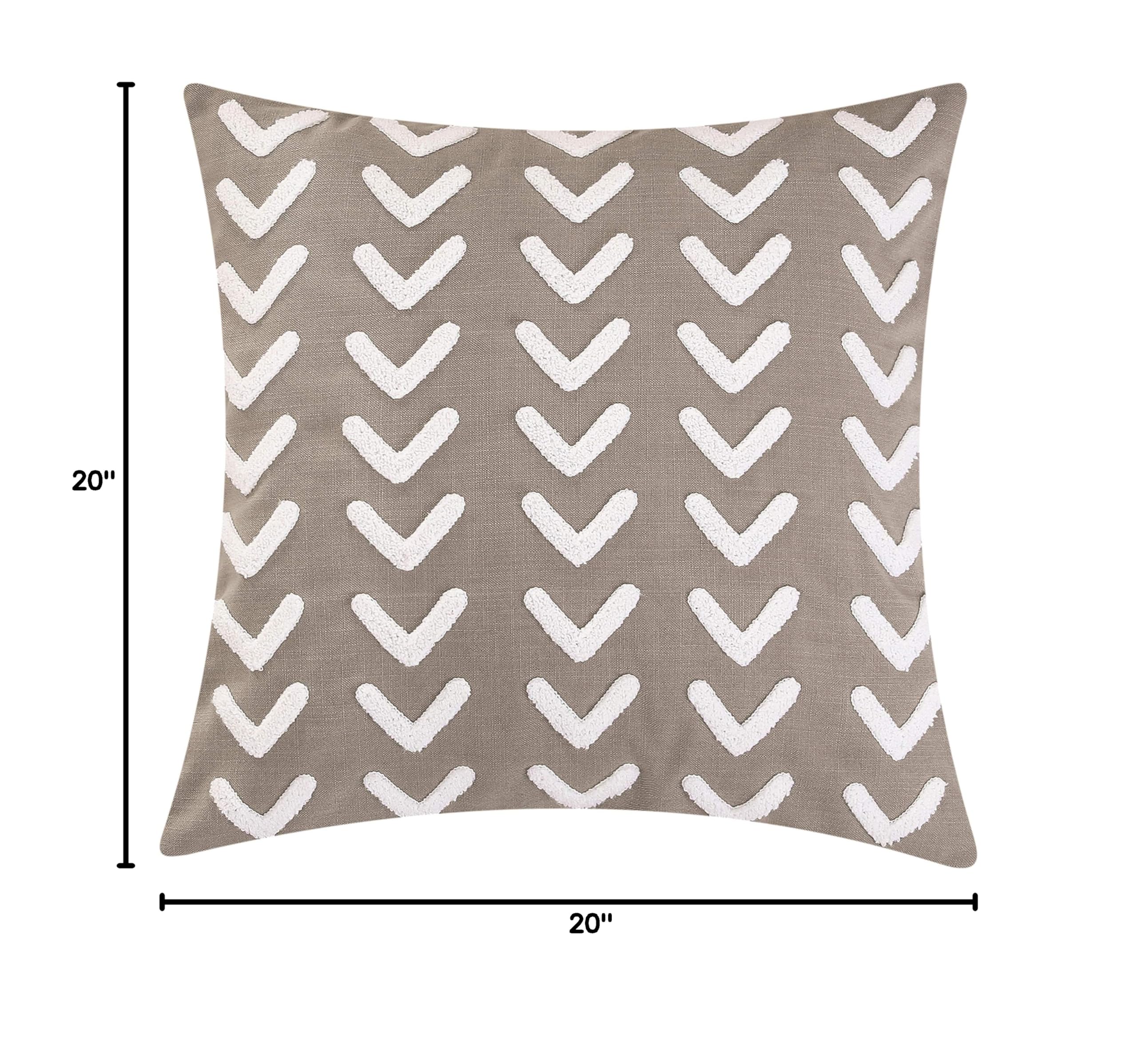 HiEnd Accents Trent Decorative Throw Pillow 20x20 Inch - Taupe Arrow Aztec Pattern Southwestern Style Pillow Cover for Bed, Couch, Sofa - Perfect for Living Room, Bedroom & Lodge Decor