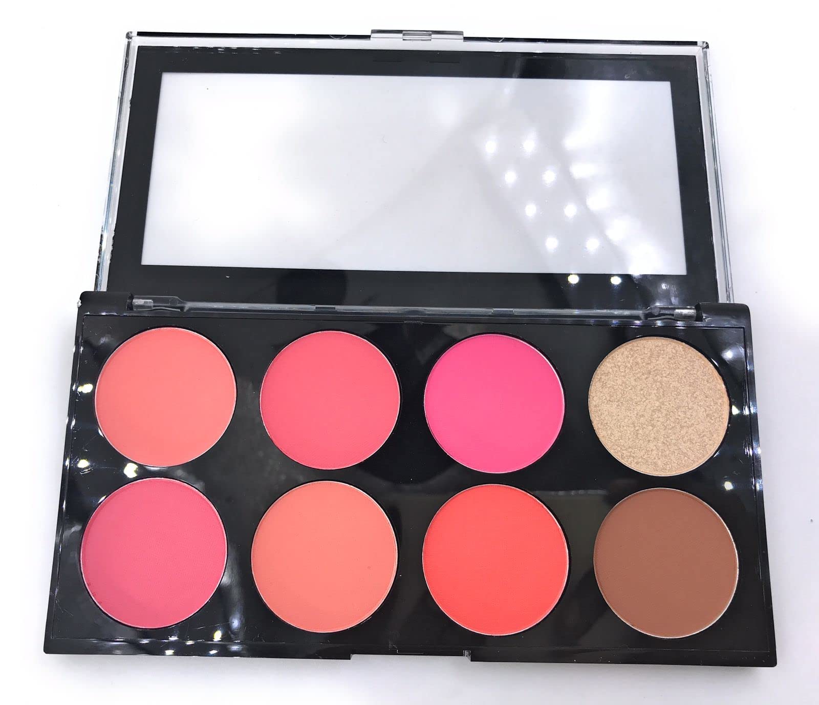 COSLUXE Professional 8-Color Blush Palette - Matte & Shimmer Mineral Blush Powder for Contouring, Highlighting & HD Makeup | Natural Look for Day & Night Wear (02)