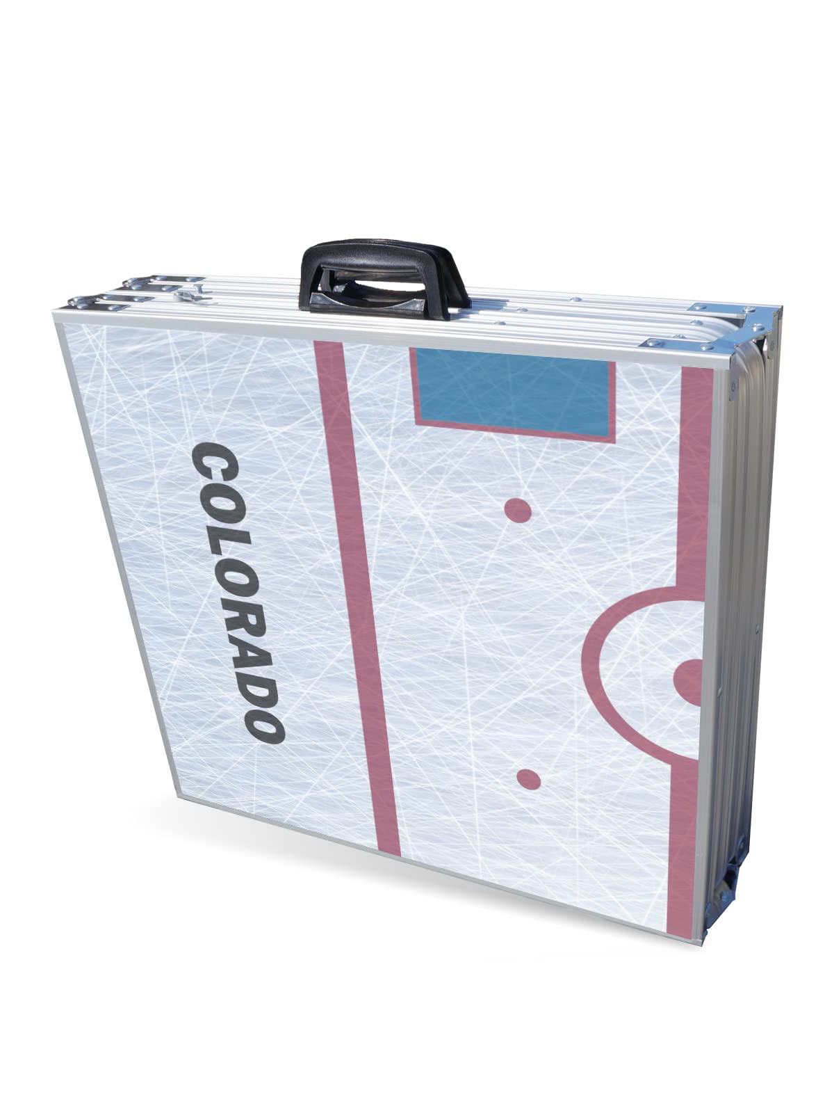 8-Foot Folding Portable Beer Pong Table with LED Lights & Optional Cup Holders - Colorado Hockey Rink Design for Outdoor Parties, Tailgates & Game Nights (Multiple Models Available)
