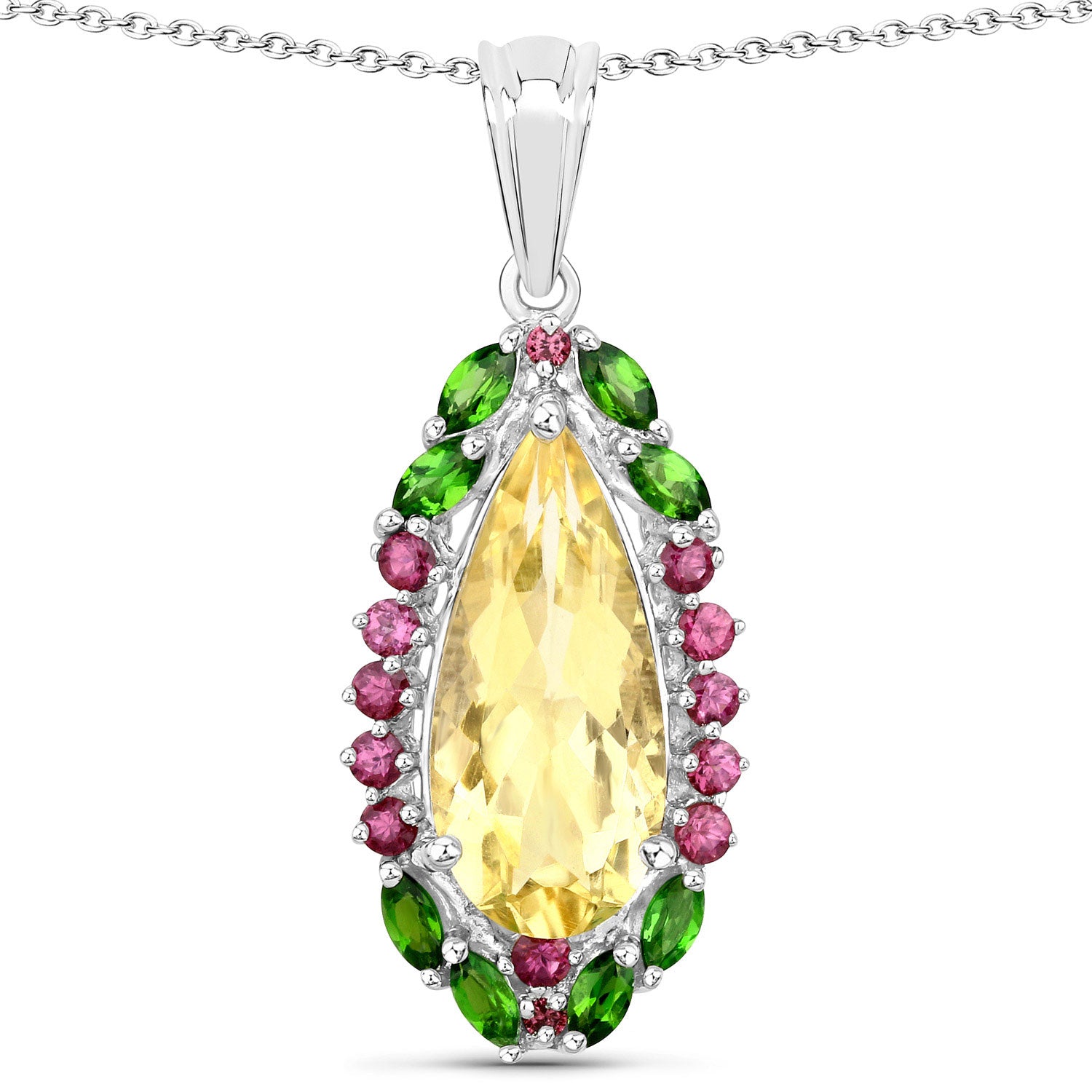 Natural Yellow Citrine Gemstone Drop Pendant Necklace for Women - Elegant Jewelry Gift for Birthday, Anniversary & Special Occasions