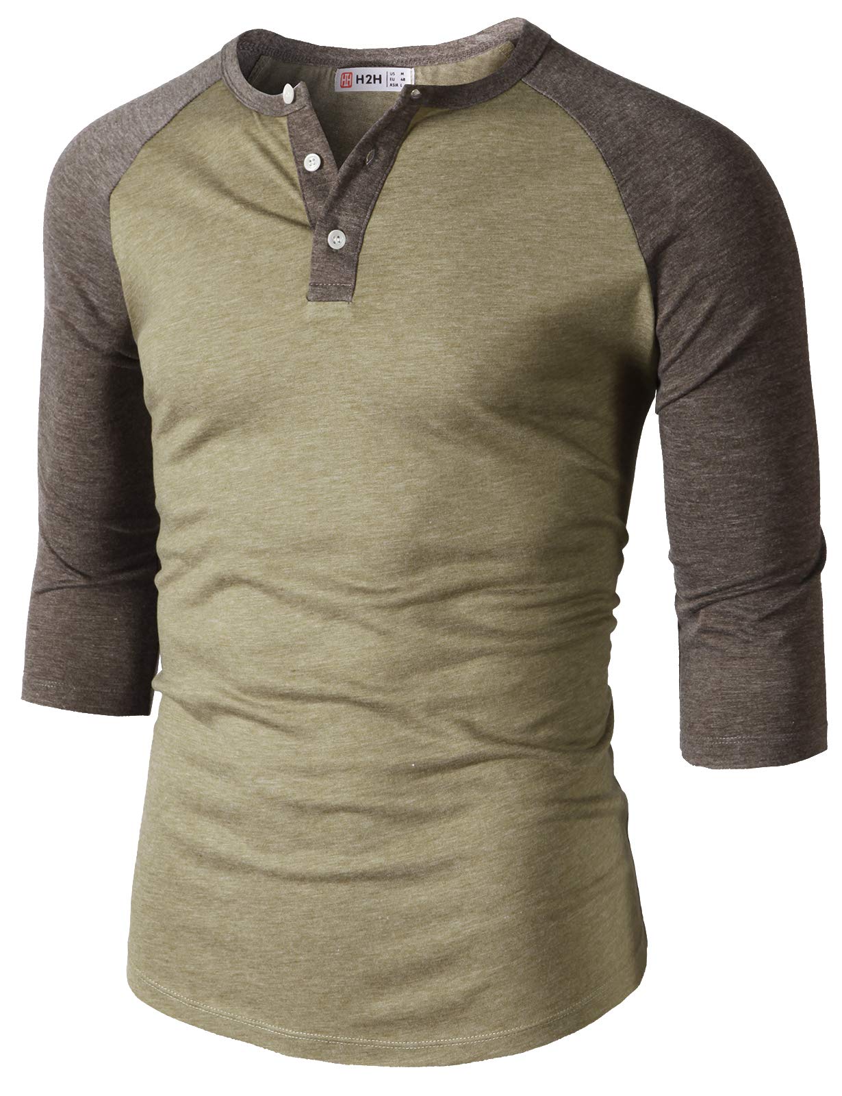 Men's Casual Slim Fit Henley T-Shirt - Raglan Long & 3/4 Sleeve Baseball Jersey Tee for Everyday Wear, Gym & Street Style
