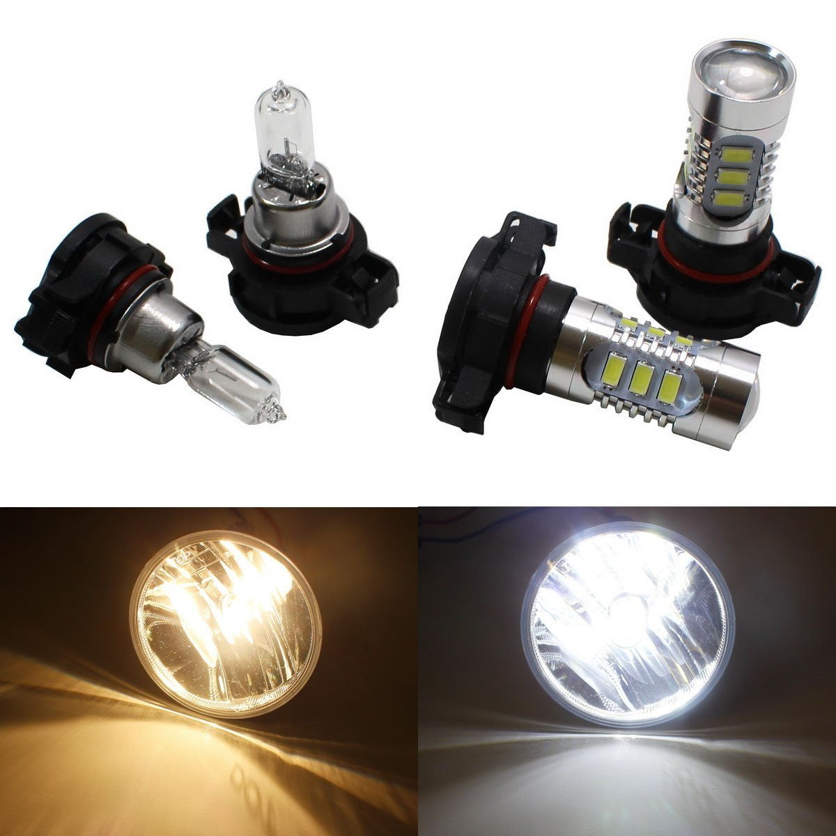 Complete Clear Lens Fog Light Kit with White LED Bulbs & Bezels for 2010-2013 Chevy Camaro LS/LT - Upgrade Your Night Driving Visibility & Style