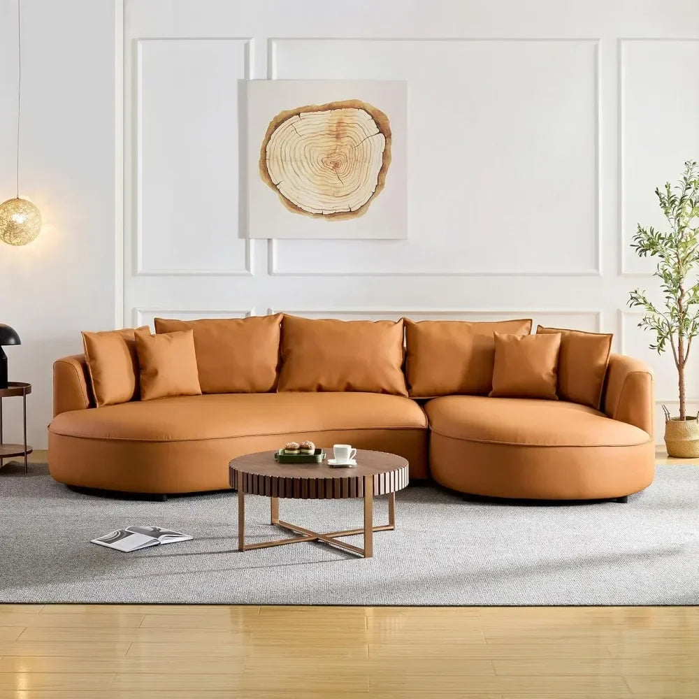 Luxury Curved Sectional Boucle Sofa Couch – Modern Upholstered Living Room Furniture for Comfortable Lounging & Stylish Home Decor | Perfect for Family Gatherings, Movie Nights & Contemporary Living Spaces
