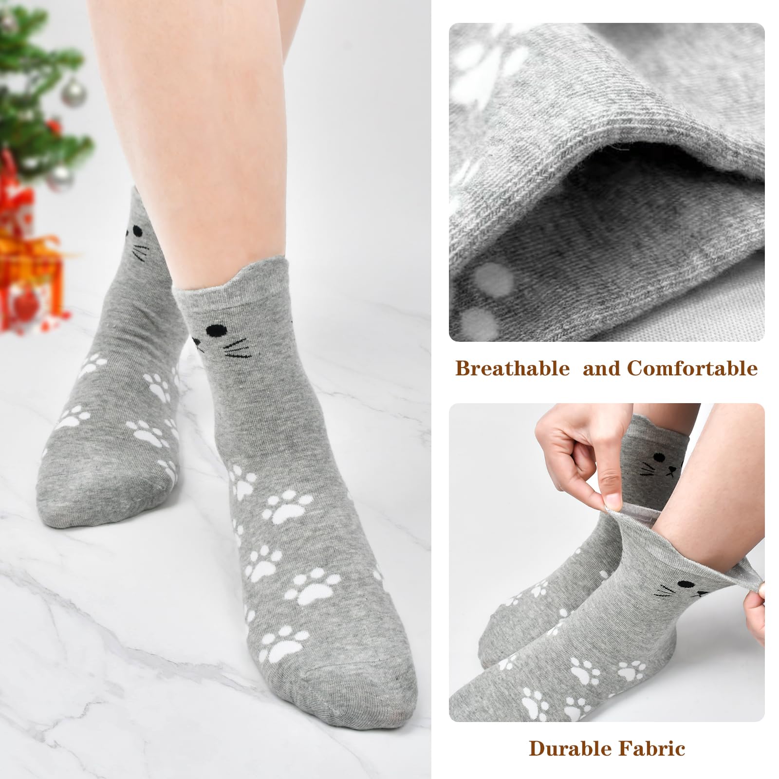 **Best Mother's Day & Birthday Gifts for Mom, Women & Teen Girls - Cute Cat Socks - Christmas Stocking Stuffers for Her - Perfect for Holidays, Casual Wear & Cozy Home Relaxation**