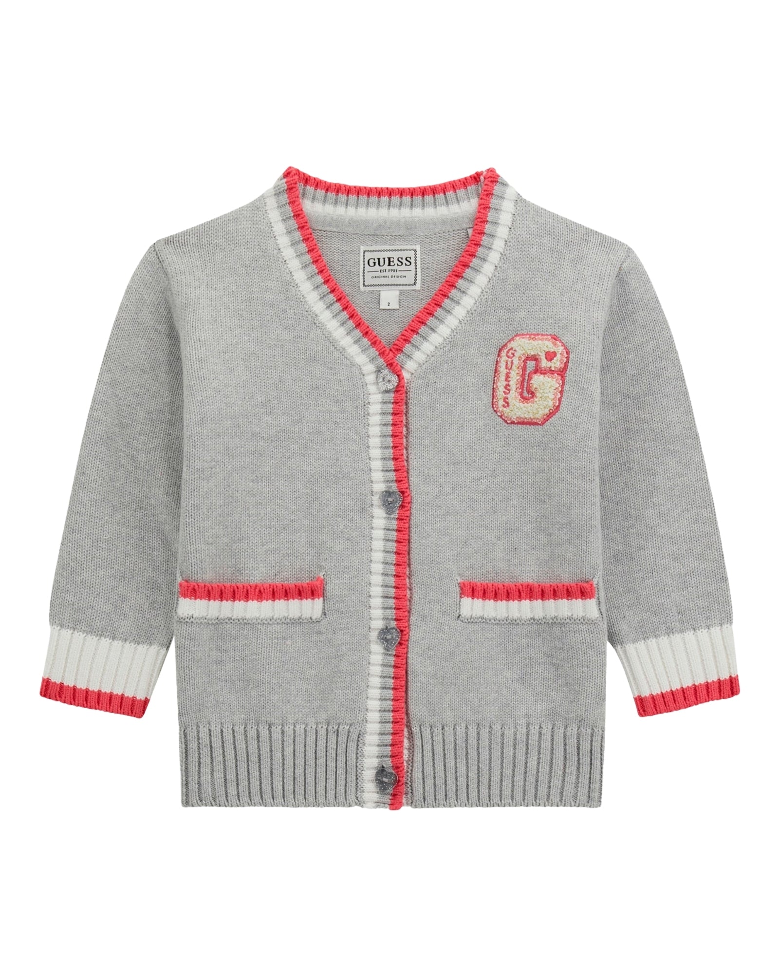 Soft Grey Long Sleeve Cardigan Sweater for Girls (2-7 Years) - Cozy Fall & Winter Layering for School and Playdates
