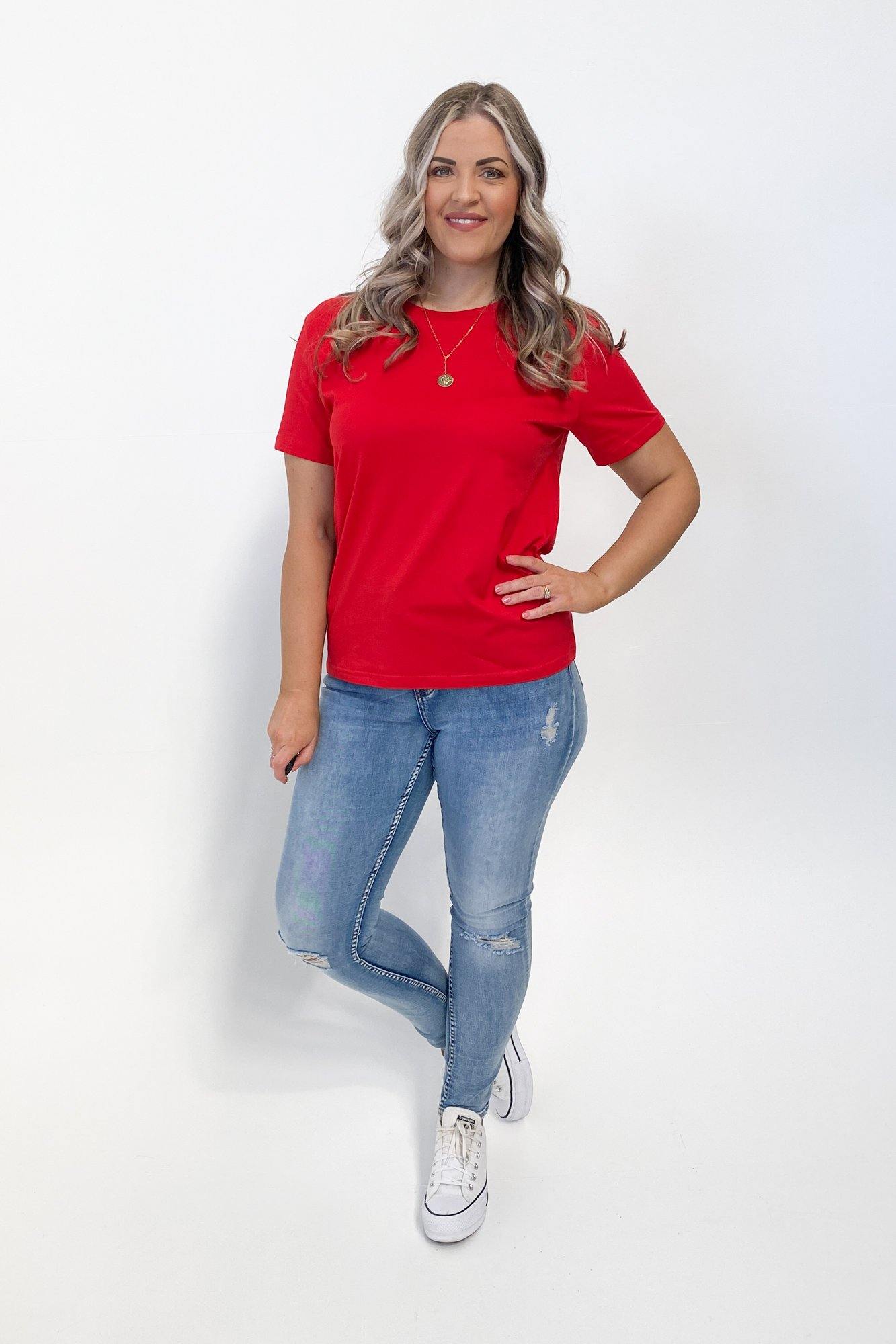 Premium Soft Cotton As Colour Maple Tee - Classic Red Crewneck T-Shirt for Men & Women | Casual Wear, Street Style, Everyday Comfort