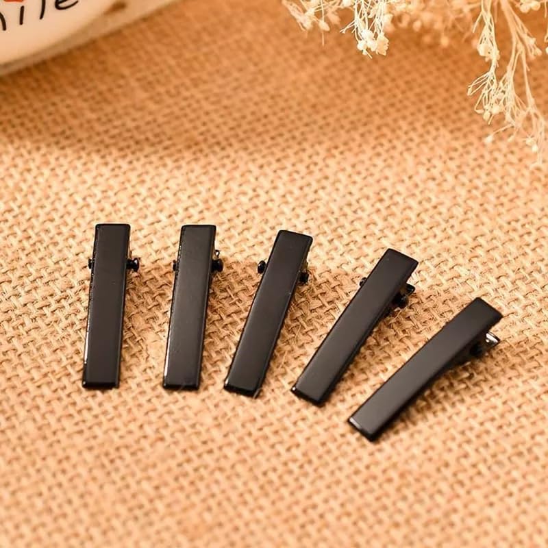 100pcs Alligator Hair Clips 4cm Black - DIY Hair Accessories for Women, Girls, Braids, Ponytails - Bulk Hair Pins for Salons, Weddings, Parties & Crafts