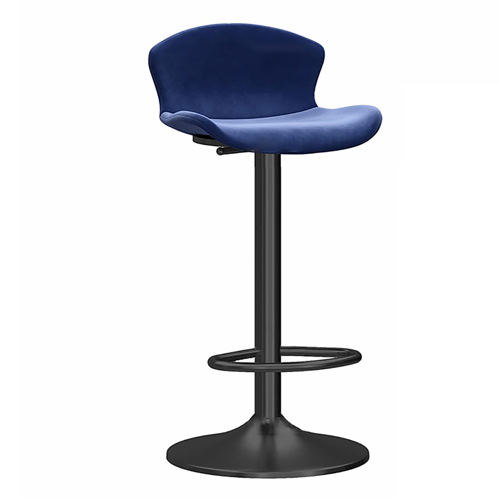 **Adjustable 360° Swivel Bar Stools 65-80cm (29.5 Inch) - Counter Height Kitchen & Dining Chairs with Backrest & Black Metal Base - Blue - Perfect for Home Bars, Kitchen Islands & Breakfast Nooks**