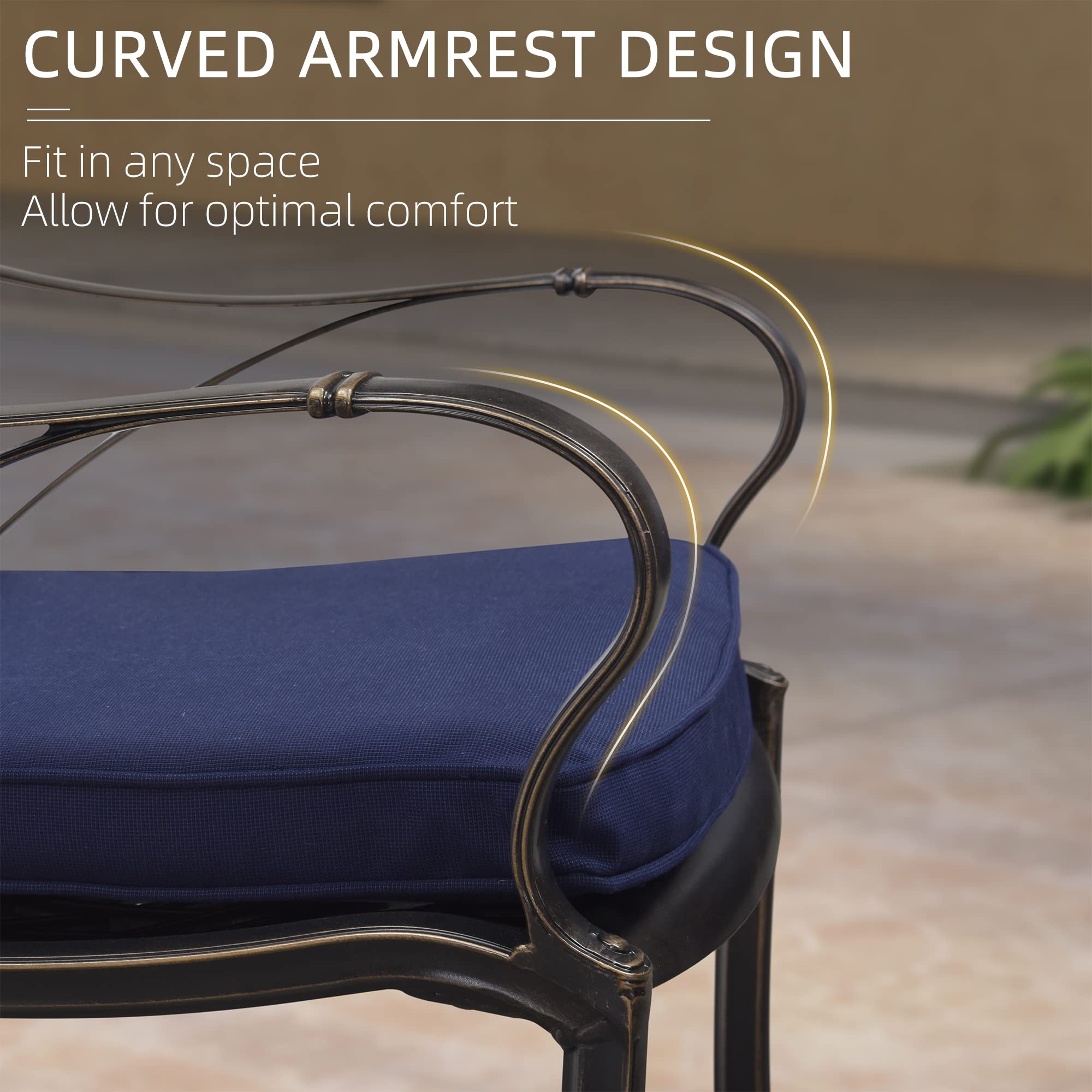 PURPLE LEAF 5-Piece Outdoor Dining Set - Cast Aluminum Patio Furniture with 4 Armchairs & 37