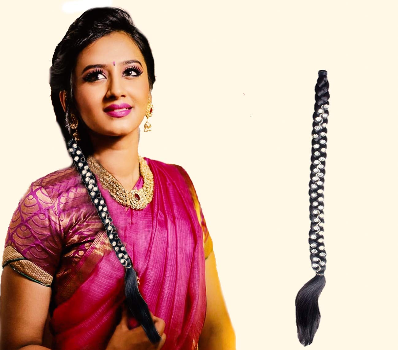 Traditional Punjabi Paranda Parandi - Ethnic Hair Accessories for Women | Braid Tassels & Hair Extensions | Pack of 1 | Perfect for Weddings, Festivals & Cultural Events (Pranda Choti Hair Extension)