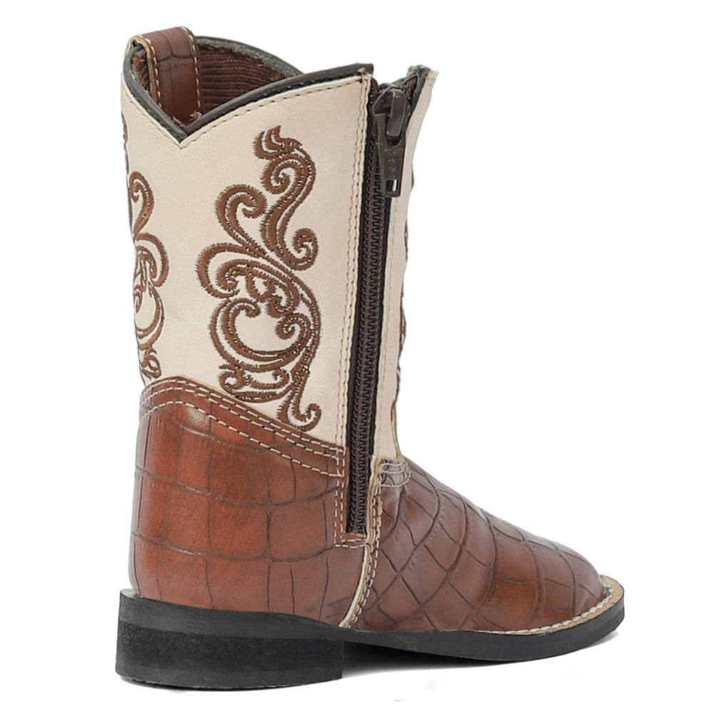 TuffRider Toddler Shenandoah Rounded Toe Western Boot - Kids Cowboy Boots for Boys & Girls - Perfect for Rodeo, Horse Riding & Western Style Outfits