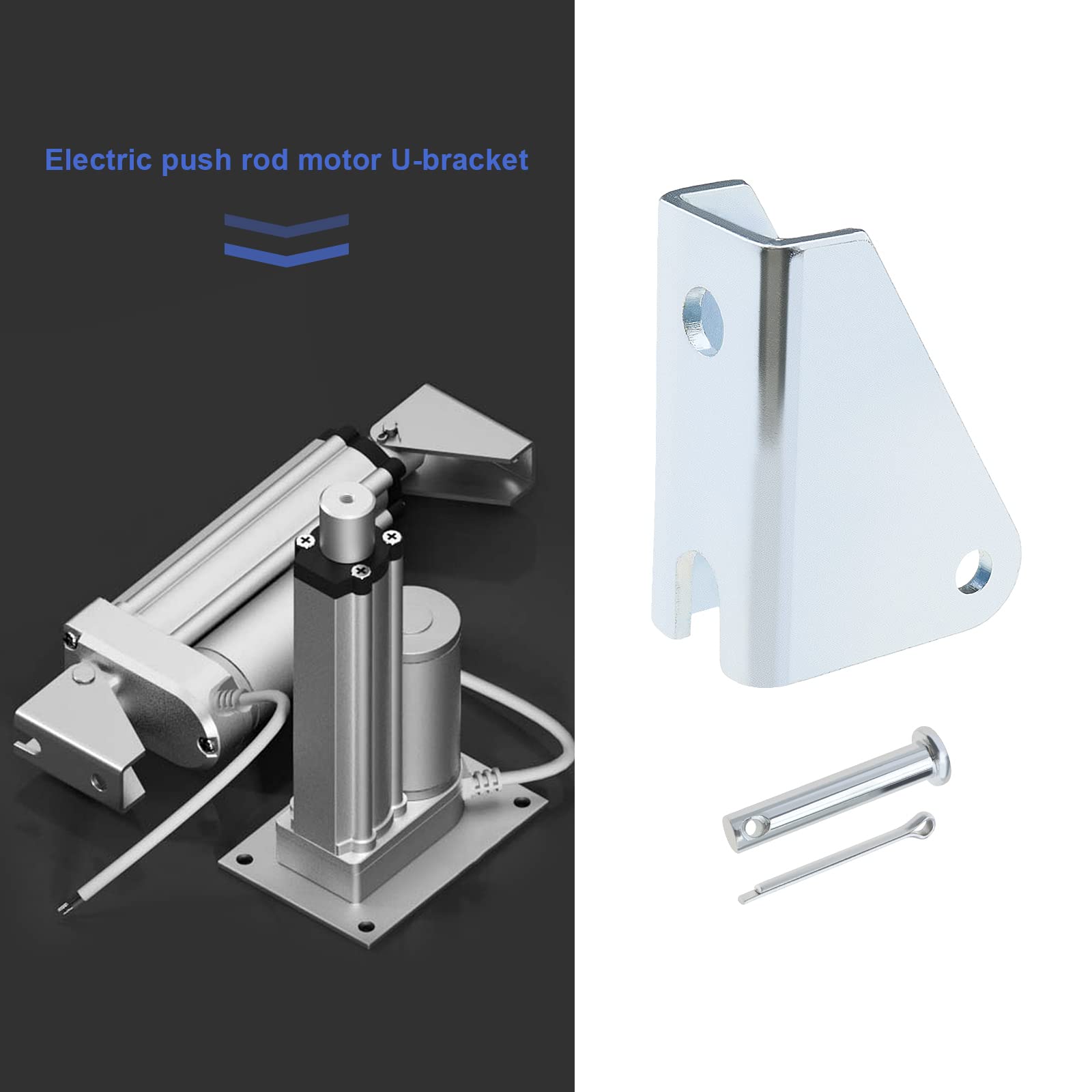 4PCS Heavy Duty Carbon Steel Linear Actuator Mounting Brackets - Electric Push Rod Holder for Stand Lifting, DIY Projects & Industrial Equipment Support | Durable Actuator Accessories for Home Automation, RV Adjustments & Machinery Repairs