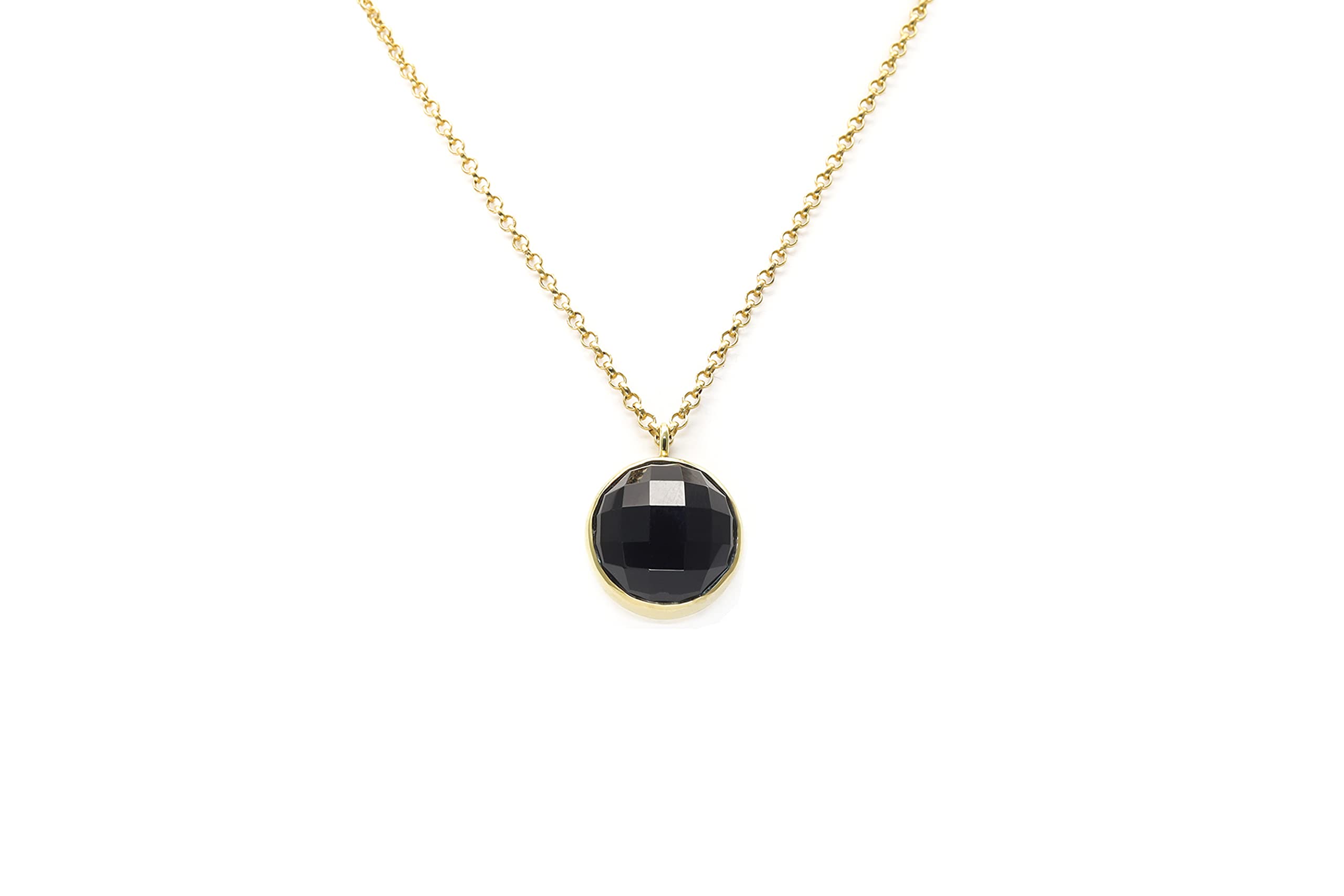 Black Onyx Gemstone Long Gold Pendant Necklace for Women - Elegant Statement Jewelry Gift for Birthday, Anniversary & Special Occasions | Perfect for Evening Parties, Weddings & Formal Events