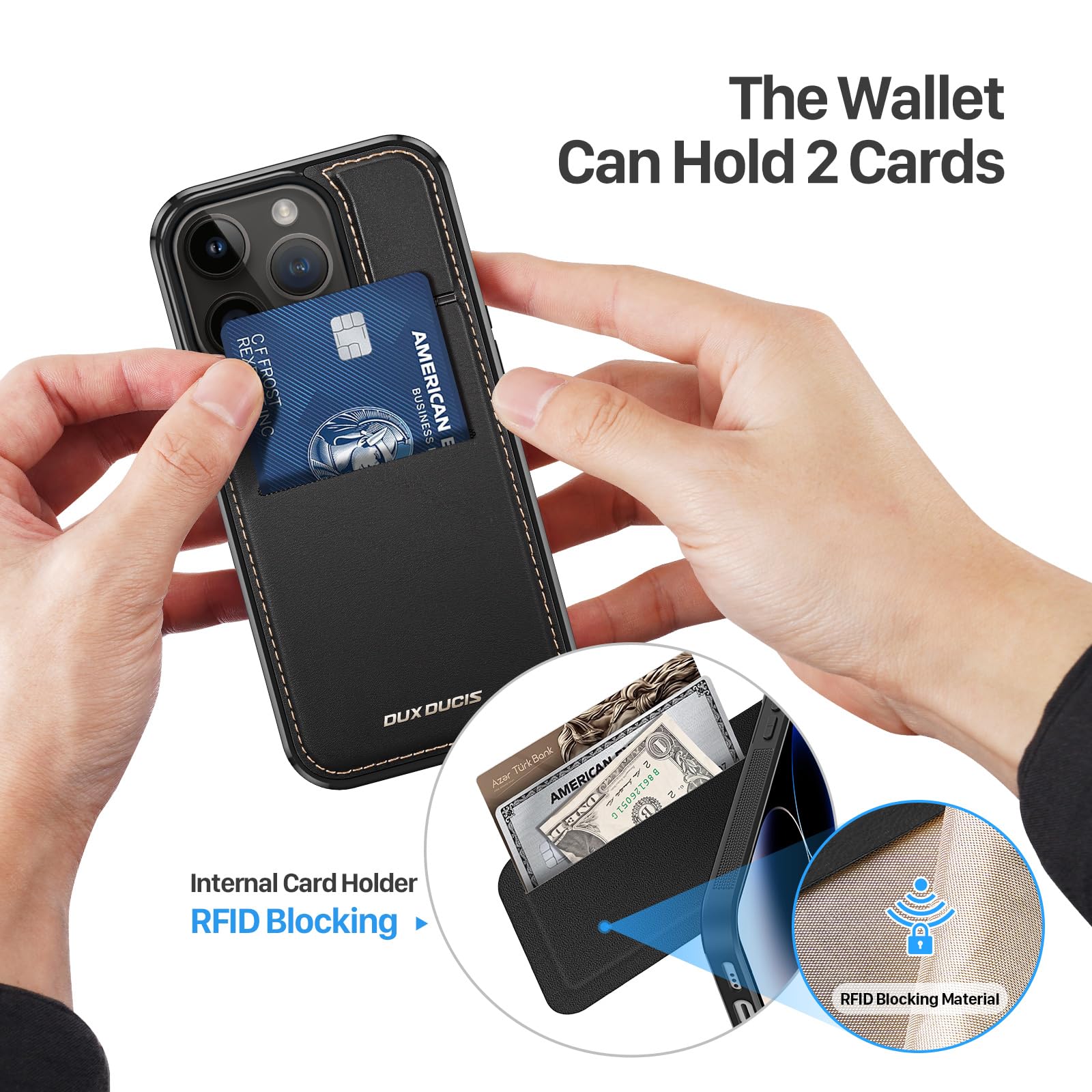 DUX DUCIS Leather iPhone 15 Pro Max Case (6.7