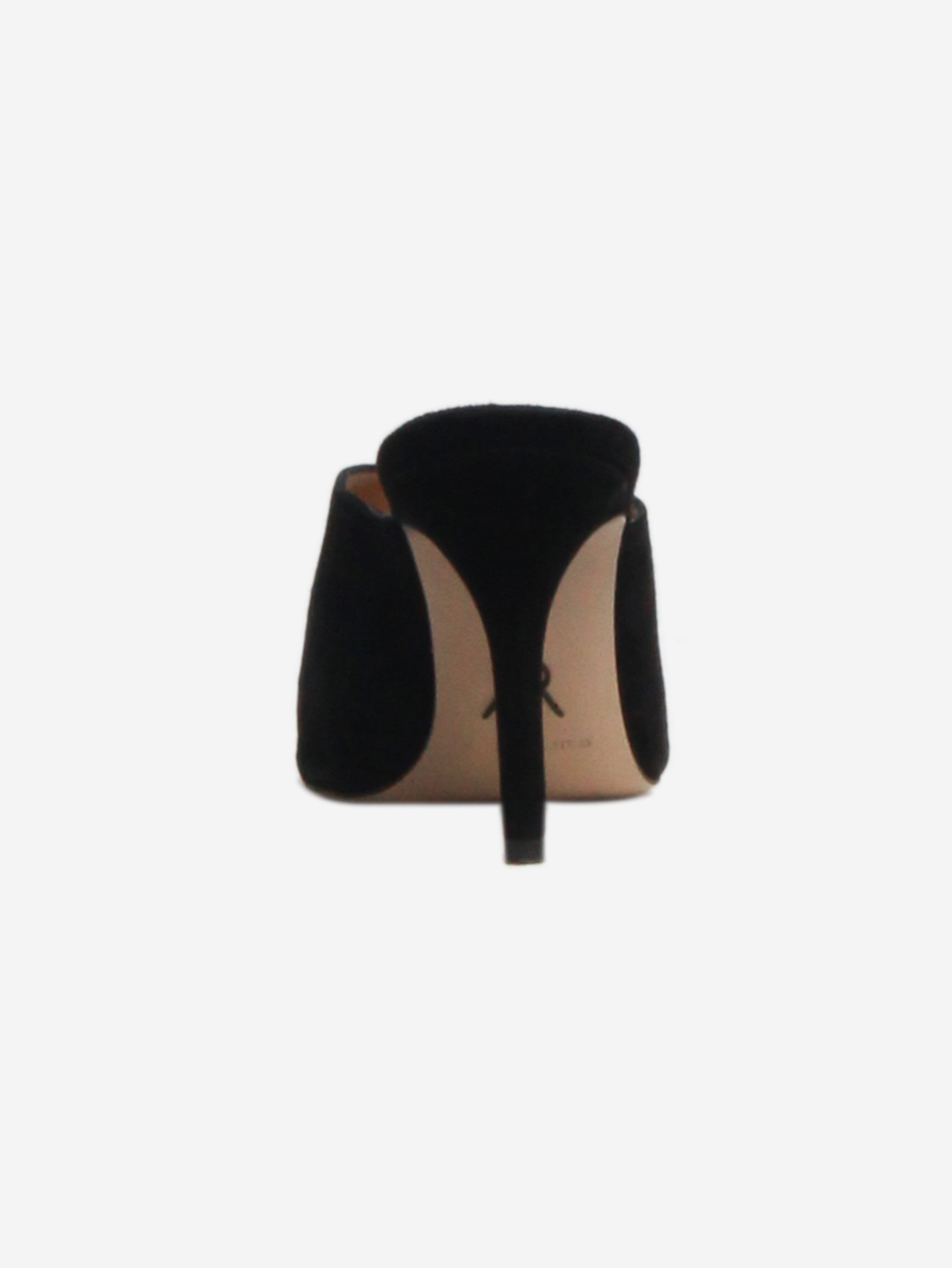 Black Suede Pointed Toe Mules Women's Size EU 37 (US 7) - Comfortable Slip-On Shoes for Office, Party & Casual Wear