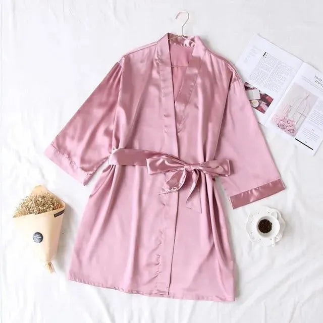 Lightweight Summer Kimono Robe - Women's Floral Sleepwear & Loungewear - Perfect for Spa, Beach Cover-Up, and Relaxing at Home