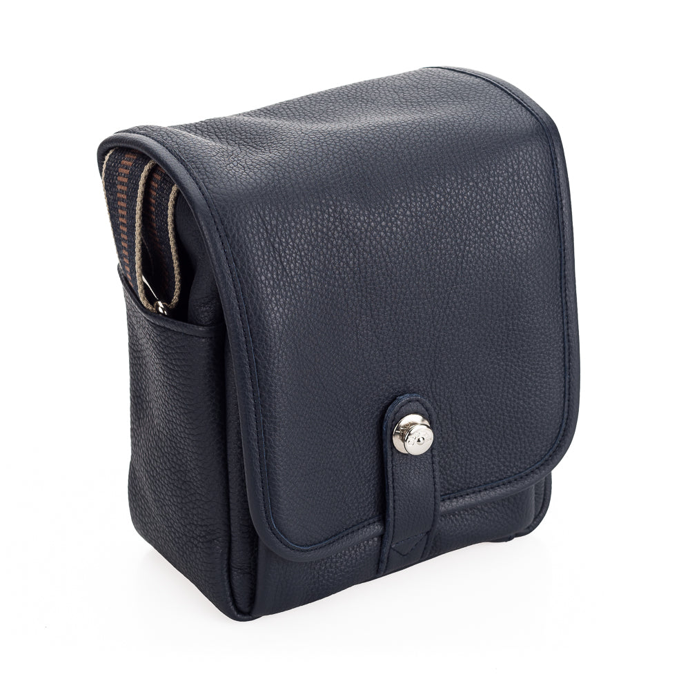 Oberwerth George Small Leather Camera Bag for DSLR & Mirrorless - Premium Dark Blue Leather - Perfect for Travel, Street & Everyday Photography