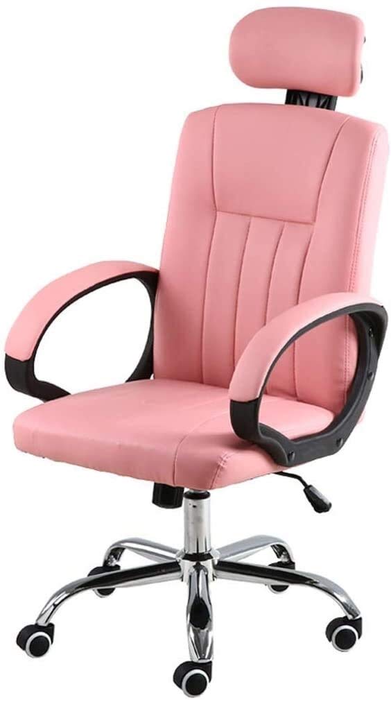 Ergonomic High Back Office Chair - Swivel Desk Chair with Lumbar Support, Adjustable Height & Reclining Function for Home Office, Conference Room, Gaming & Study (Pink) - Perfect for Long Hours of Work, Online Classes & Comfortable Relaxation