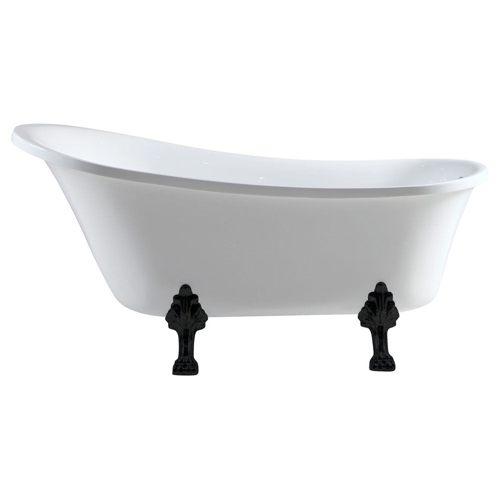 Fienza FR2550 1700B 1700mm Freestanding Acrylic Clawfoot Bathtub with Matte Black Feet - Perfect for Luxury Bathrooms & Spa Retreats