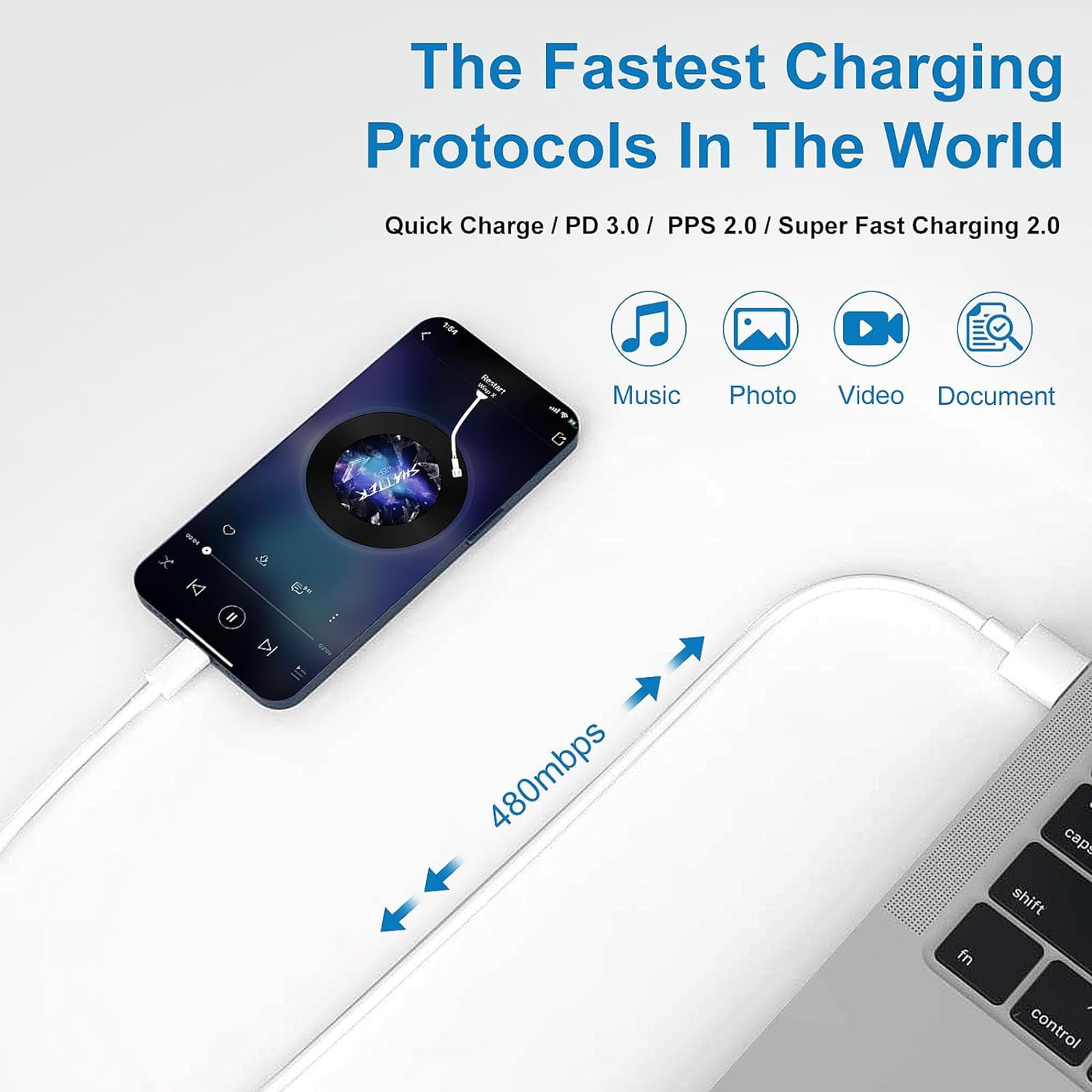20W Fast Charger Twin Pack with 2x USB-C & Lightning Cables - Compatible with iPhone, Samsung & Android Devices | Portable USB-C Wall Charger for Home, Office & Travel | UK Plug Design with Local Tech Support