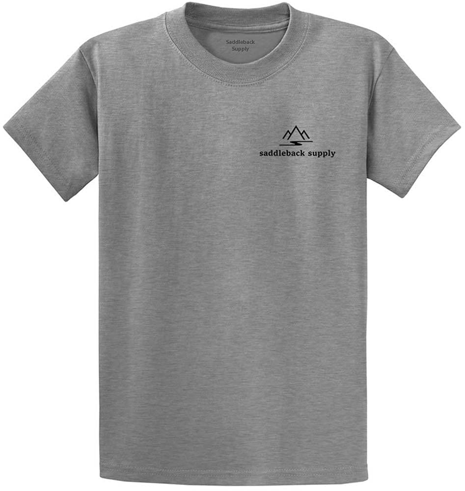 Saddleback Supply Men's Mountain Logo Heavyweight T-Shirt - Regular, Big & Tall Sizes - Durable Cotton Tee for Outdoor Adventures & Casual Wear
