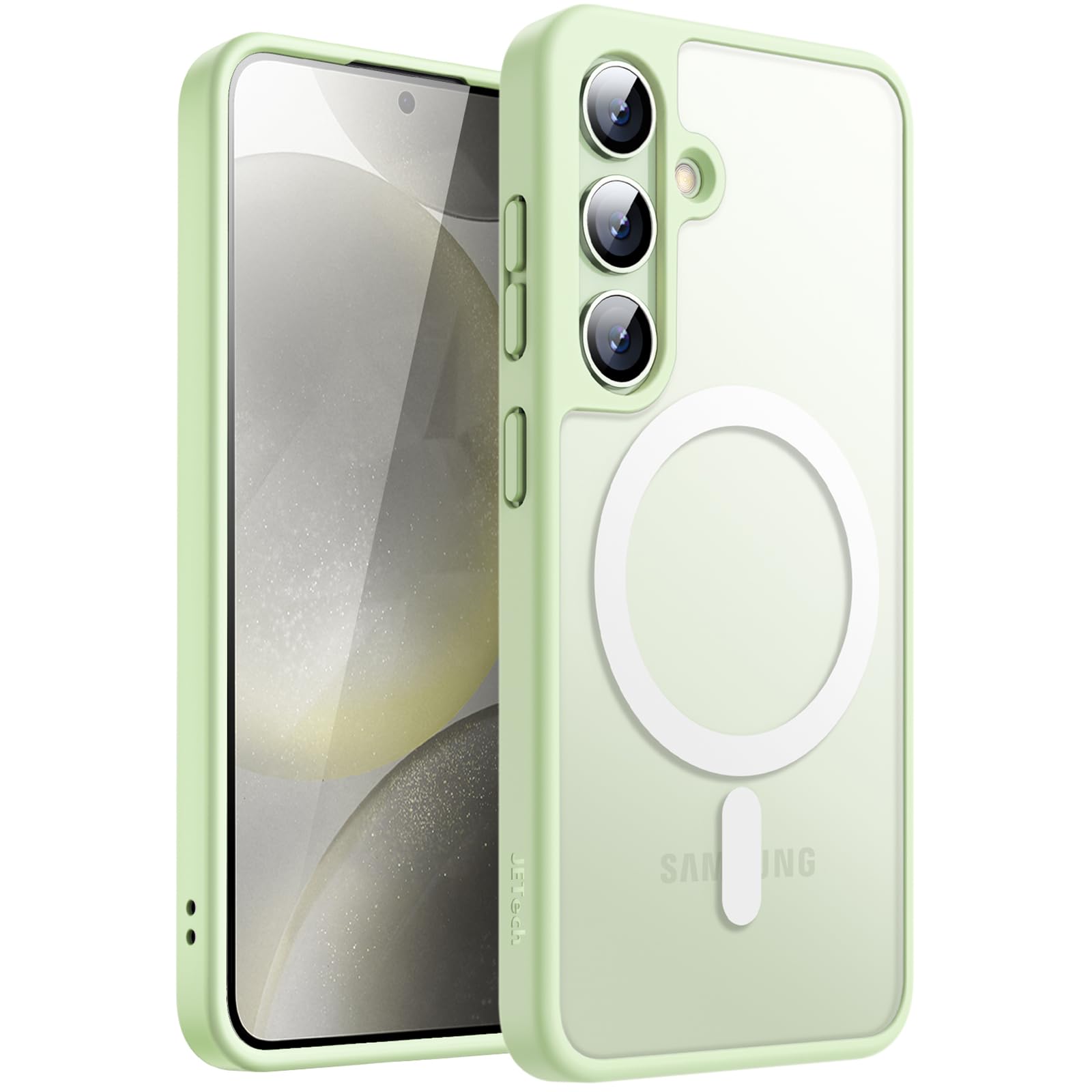 JETech Magnetic Case for Samsung Galaxy S24+ / S24 Plus 5G - MagSafe Compatible, Translucent Matte Back Shockproof Phone Cover (Jade Green) | Perfect for Work, Travel & Everyday Protection