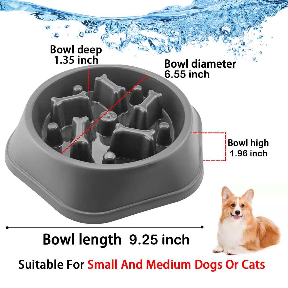 CAISHOW Slow Feeder Dog Bowl - Anti-Gulping Pet Food Dish for Healthy Eating, Interactive Bloat Stop Design, Non-Slip Base for Small & Medium Dogs - Perfect for Mealtime Fun and Preventing Digestive Issues
